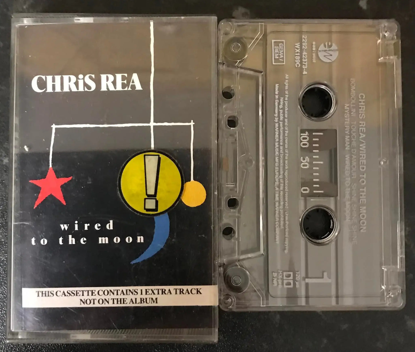 Chris Rea, Wired to the Moon Album, EastWest, 2292-42373-4, Vintage Cassette Magretro