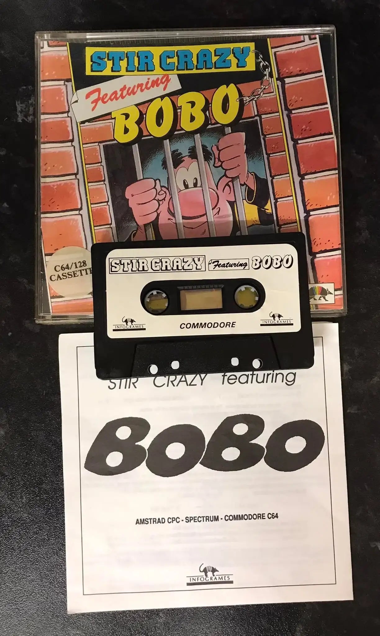 Stir Crazy Featuring BOBO, C64, by Infogrames, WORKING Magretro