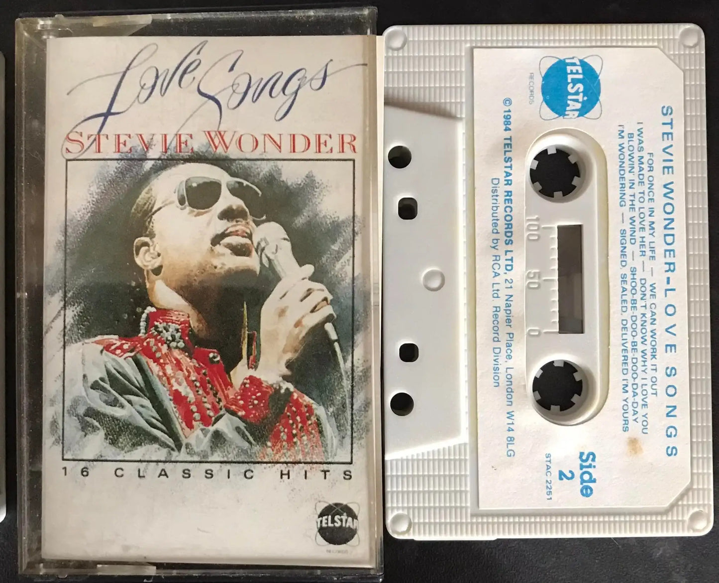 Stevie Wonder, Love Songs Album, Telstar, STAC 2251, Vintage Cassette Magretro