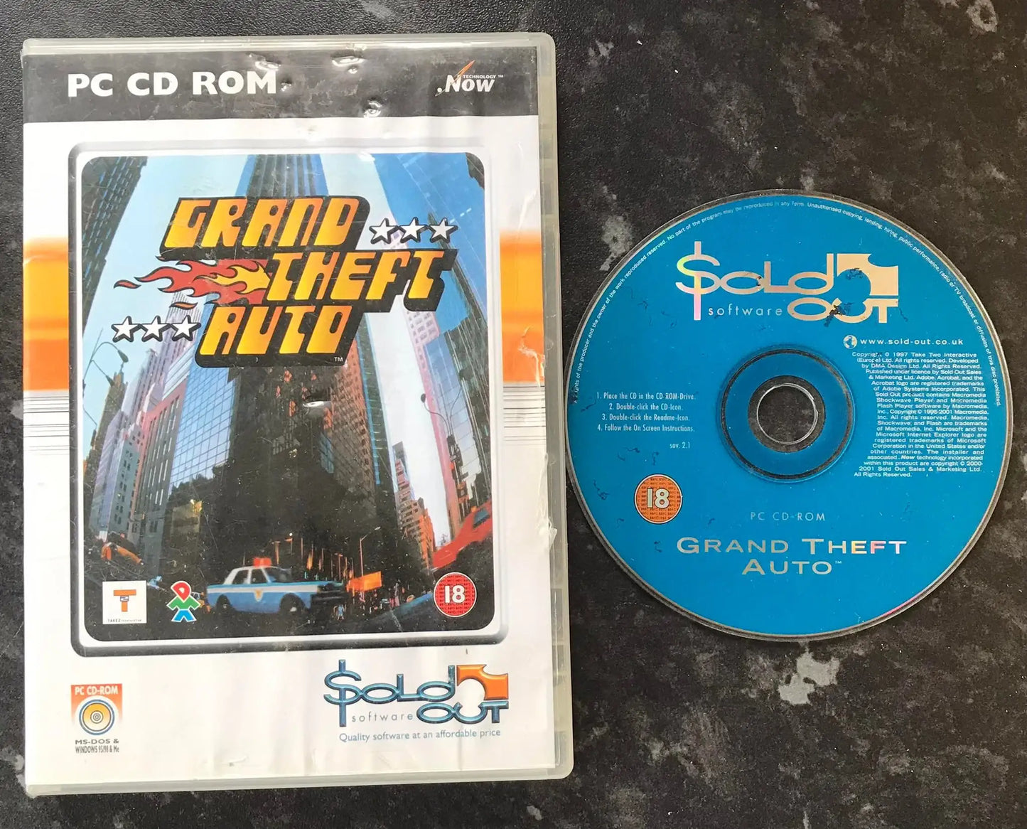 Grand Theft Auto, Sold Out Label, UK, Pal, PC Game Magretro
