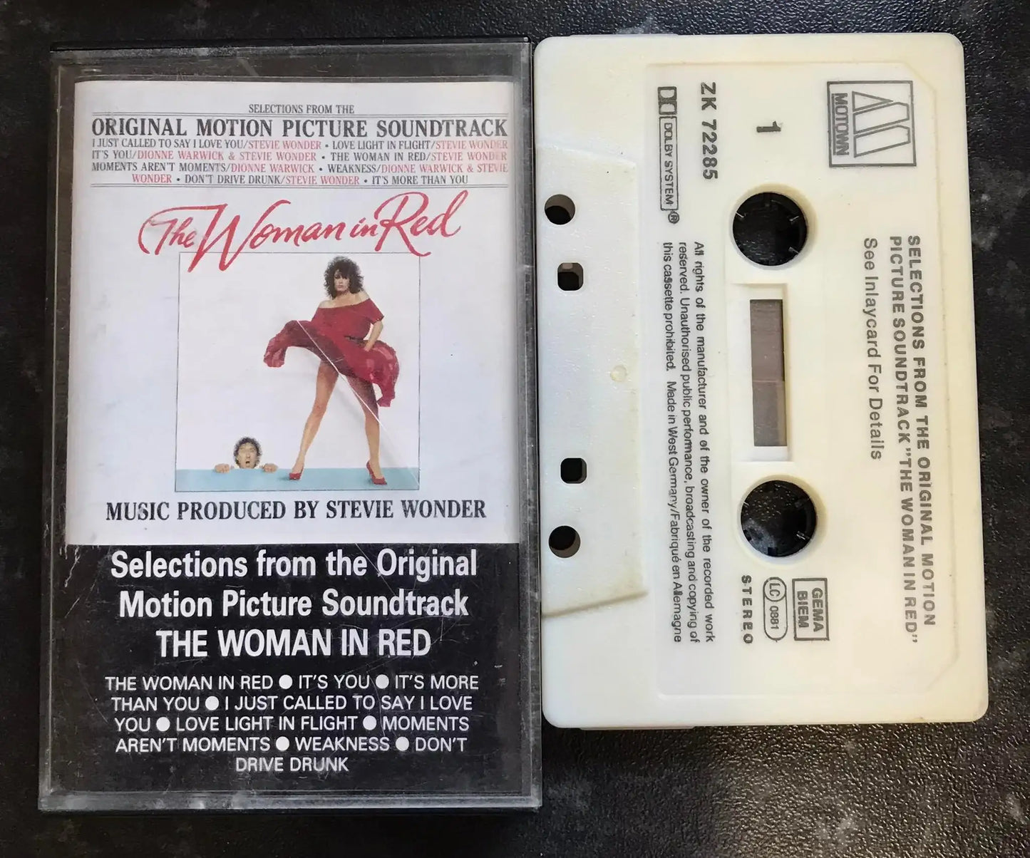 The Woman in Red Movie Soundtrack, Motown, ZK 72285, Vintage Cassette Magretro