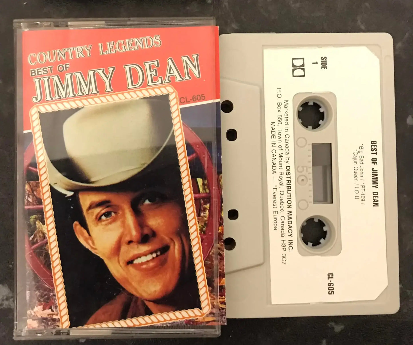 Best of Jimmy Dean Album, CL-605, MADACY Label, Vintage Cassette Magretro
