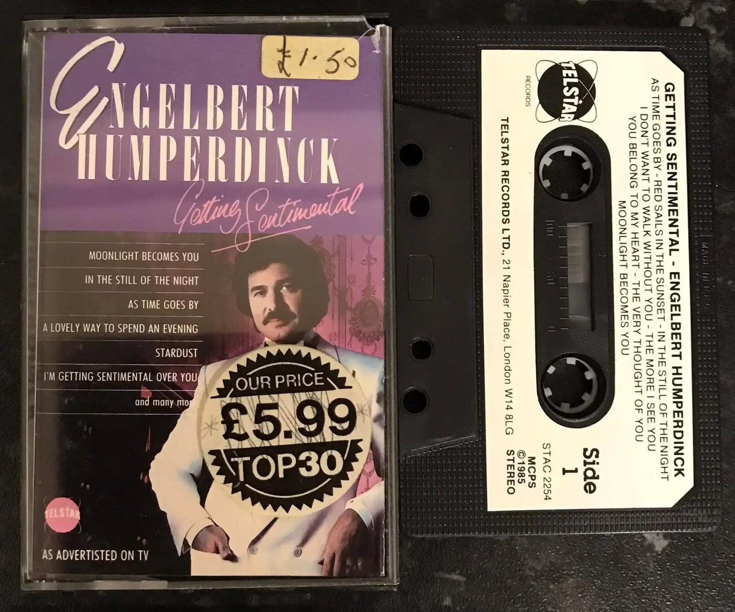 Engelbert Humperdinck, Getting Sentimental, Telstar, STAC 2254, Vintage Cassette Magretro