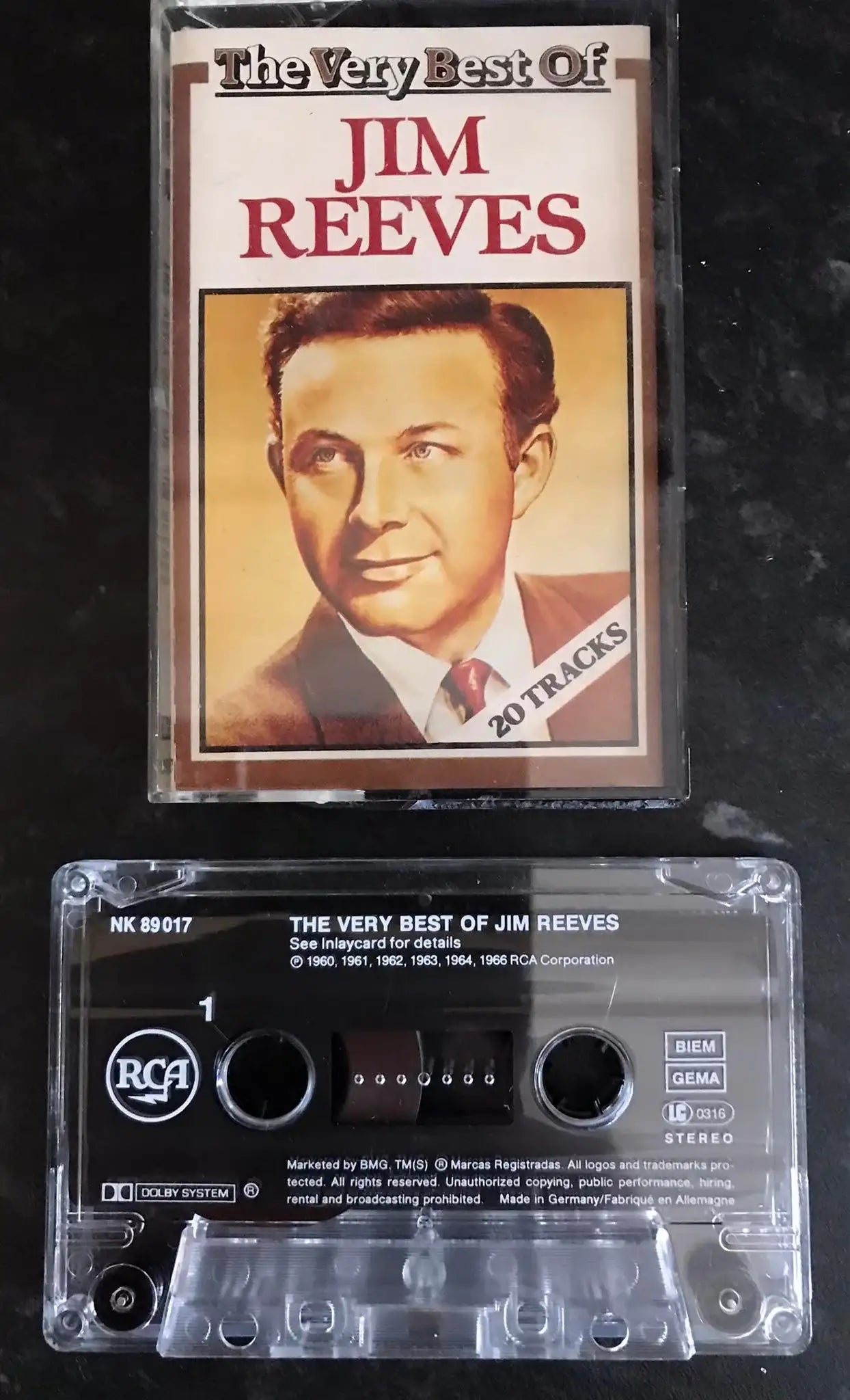 The Very Best Of Jim Reeves Album, RCA, NK 89017, Vintage Cassette Magretro