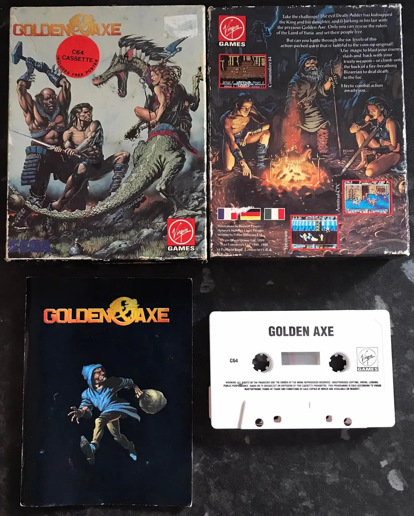 Golden Axe, C64 game by Virgin Games Software, RARE, WORKING Magretro