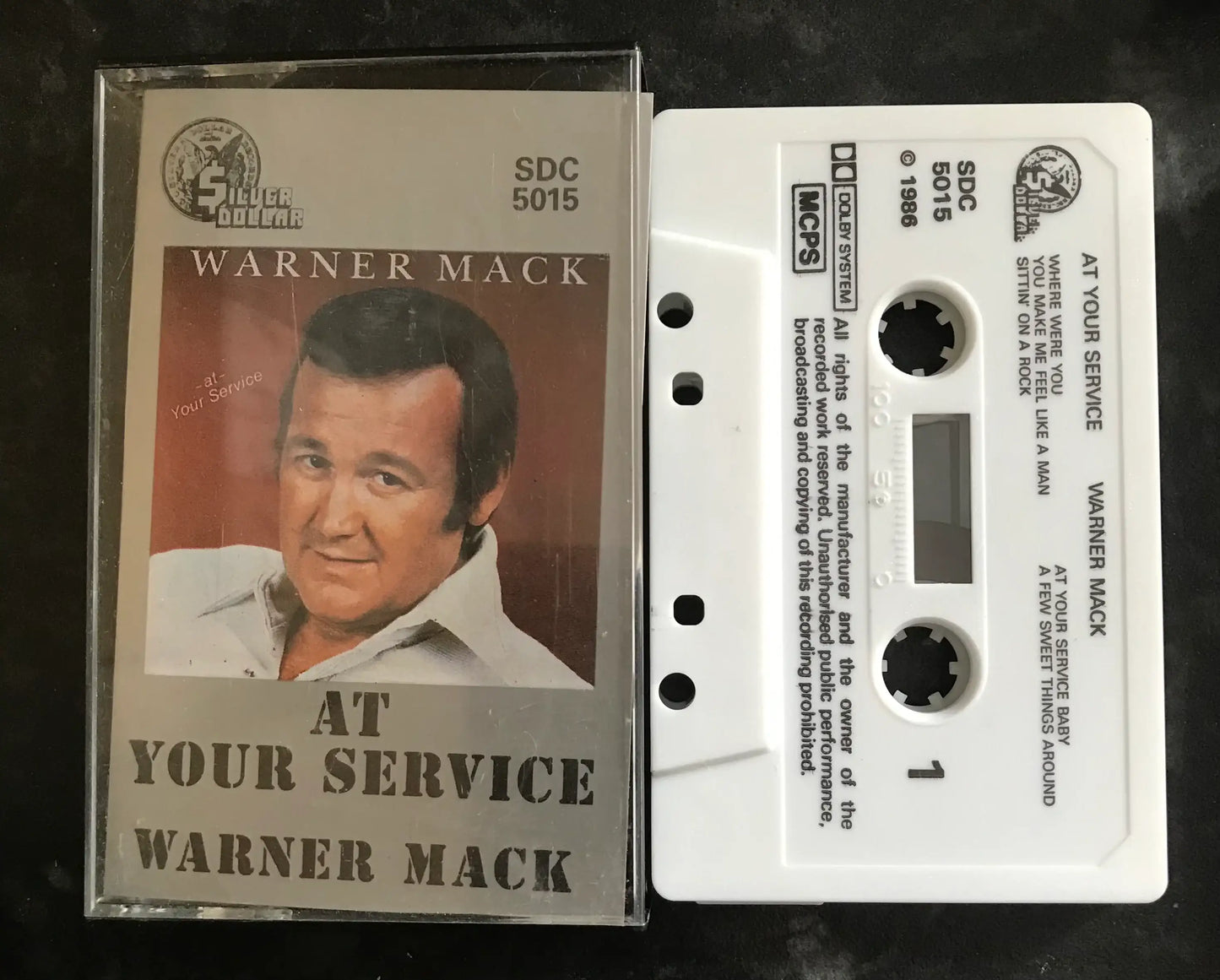 Warner Mack, At Your Service Album, sdc 5015, Silver Dollar, Vintage Cassette Magretro