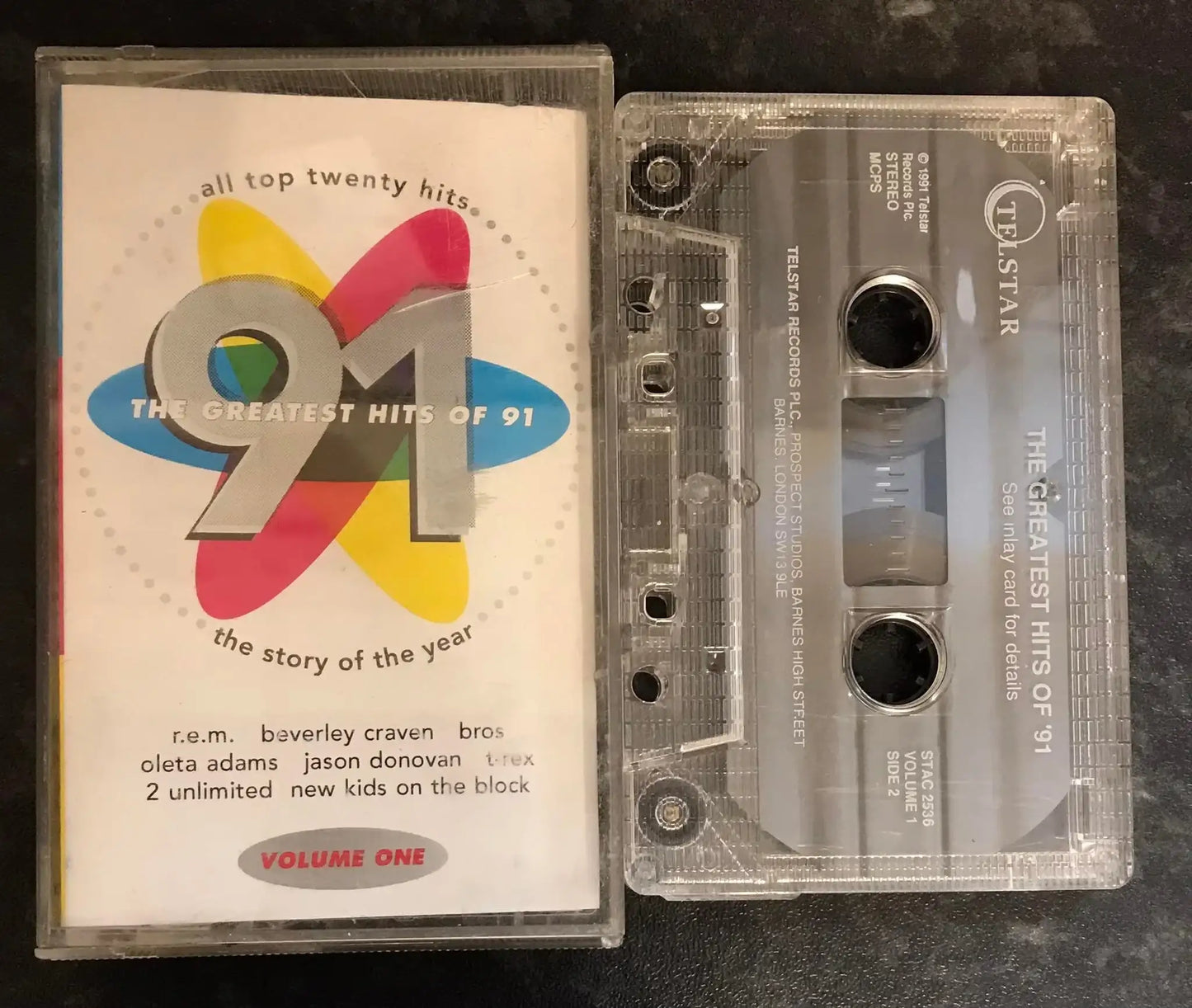 The Greatest Hits of 91, Volume one, Telstar Label, STAC2536, Vintage Cassette Magretro