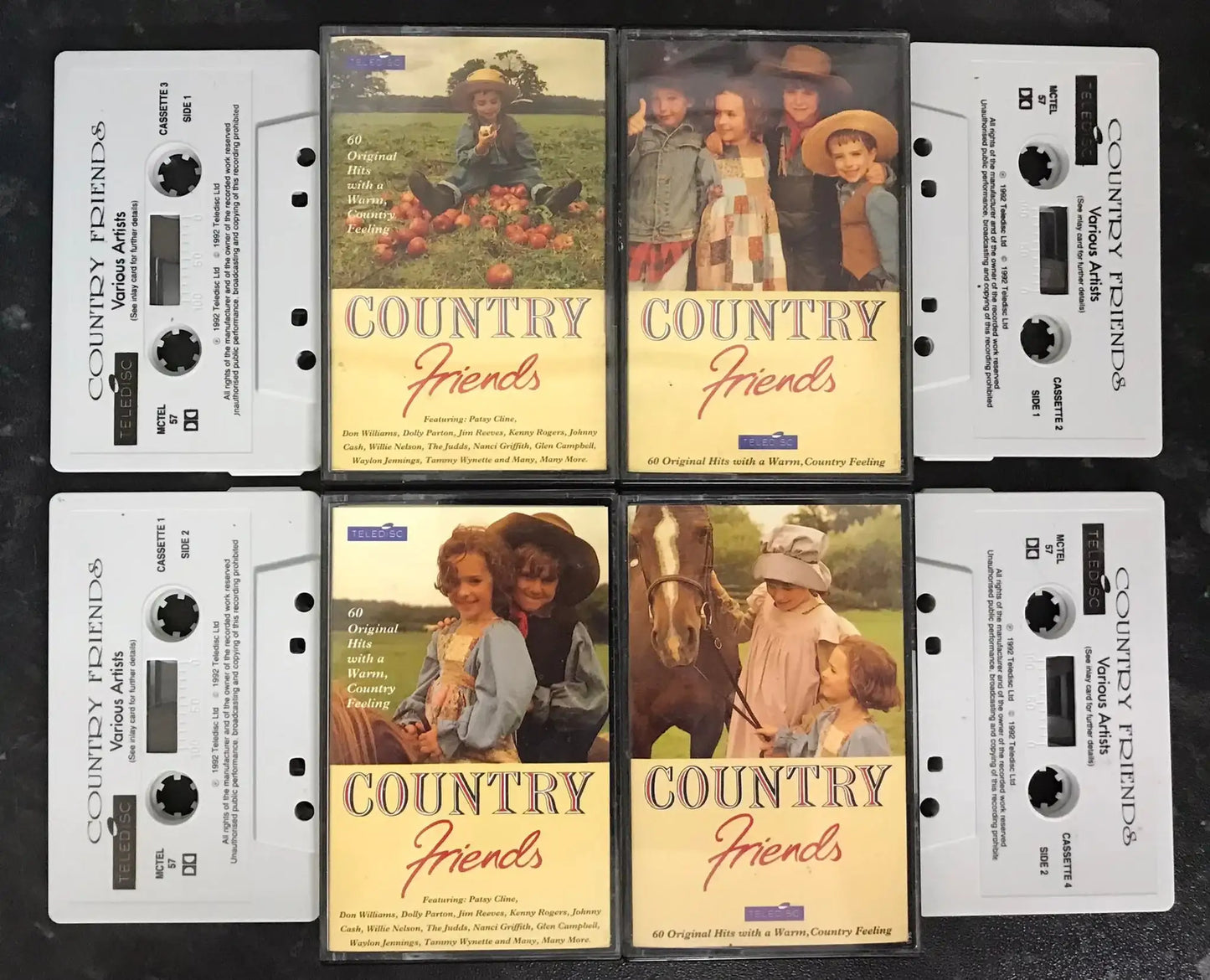 Country Friends Album, 4 Tape Collection, Teledisc, mctel 57, Vintage Cassette Magretro