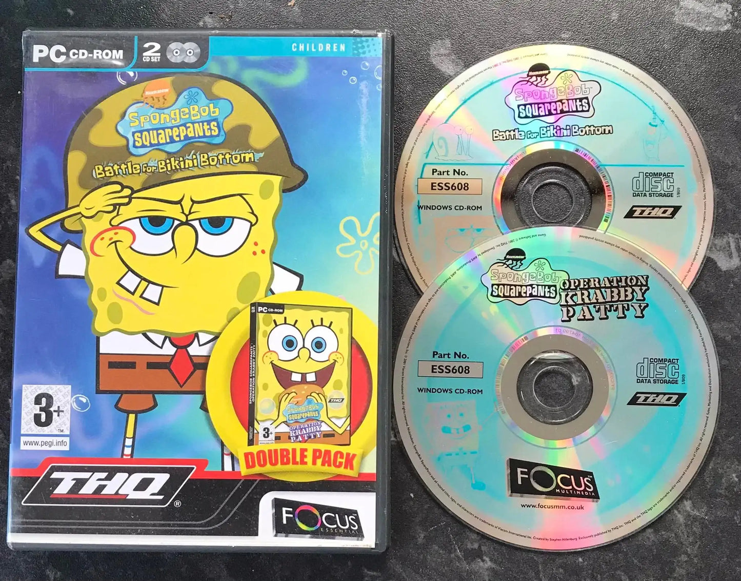 Spongebob, Battle for Bikini Bottom, Operation Krabby Patty, PC Game Double Pack Magretro