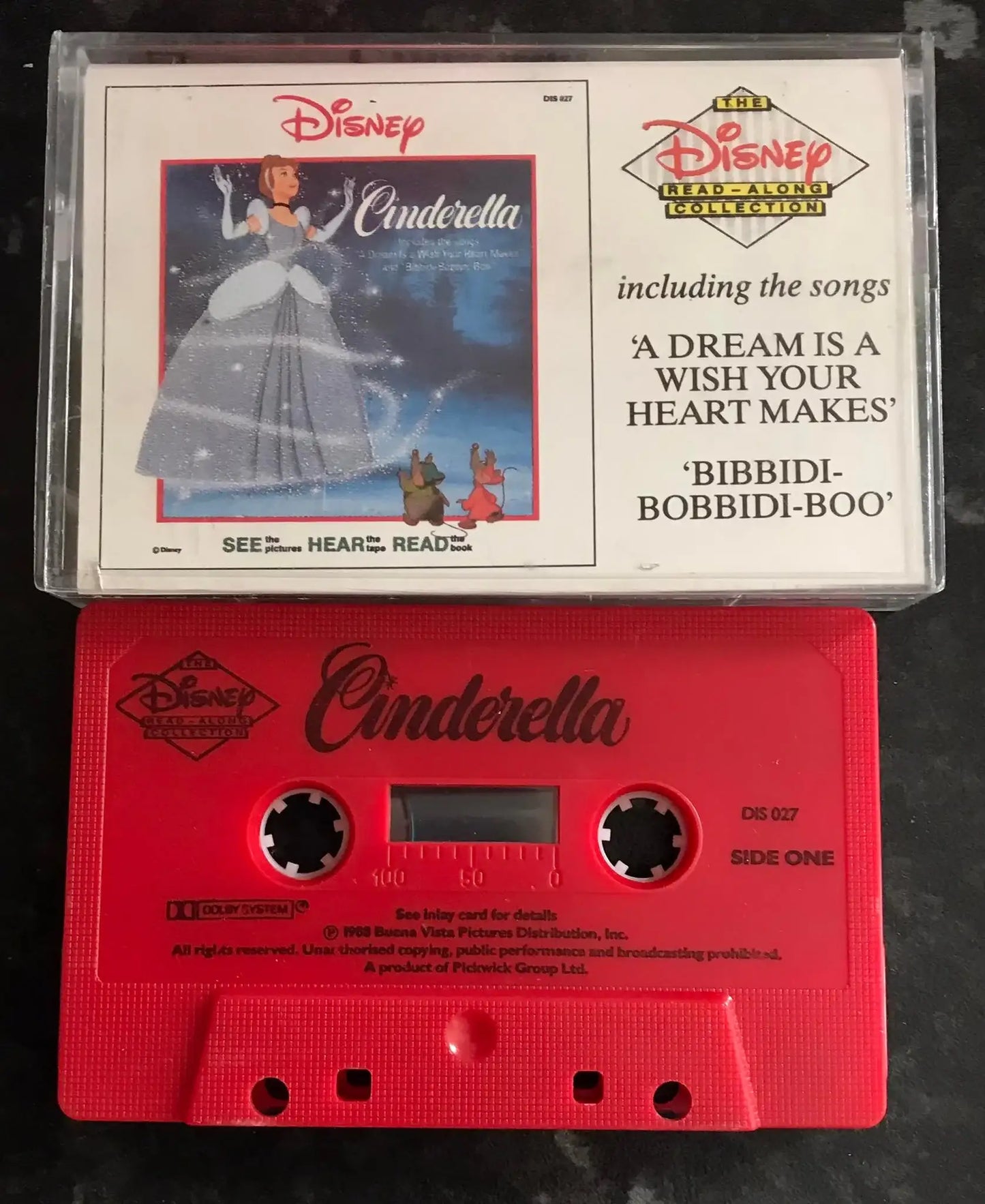 Cinderella, Disney Read Along, DIS 027, Vintage Cassette Magretro