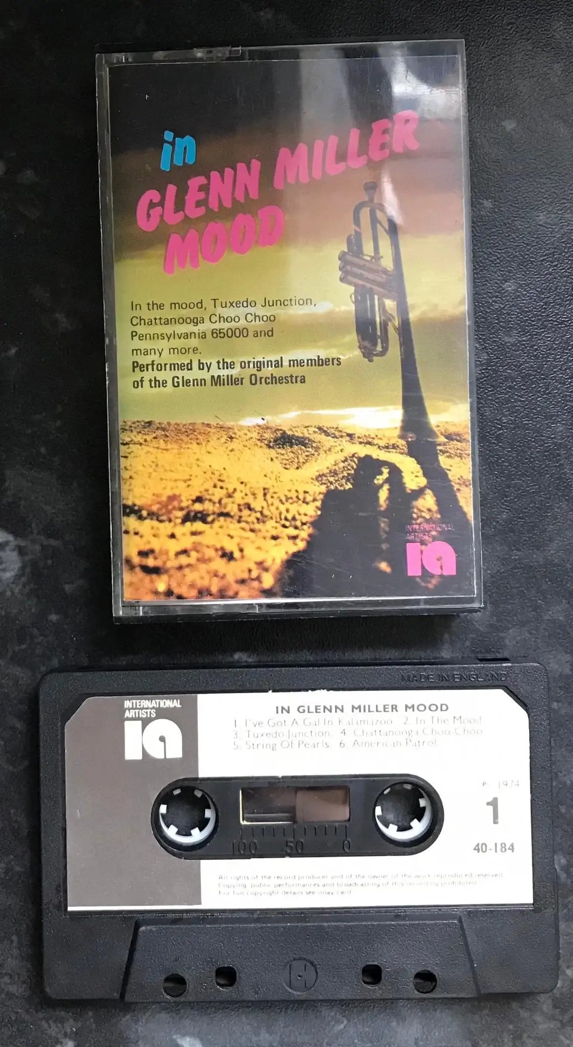 In Glenn Miller Mood Album, International Artists, 40-184, Vintage Cassette Magretro