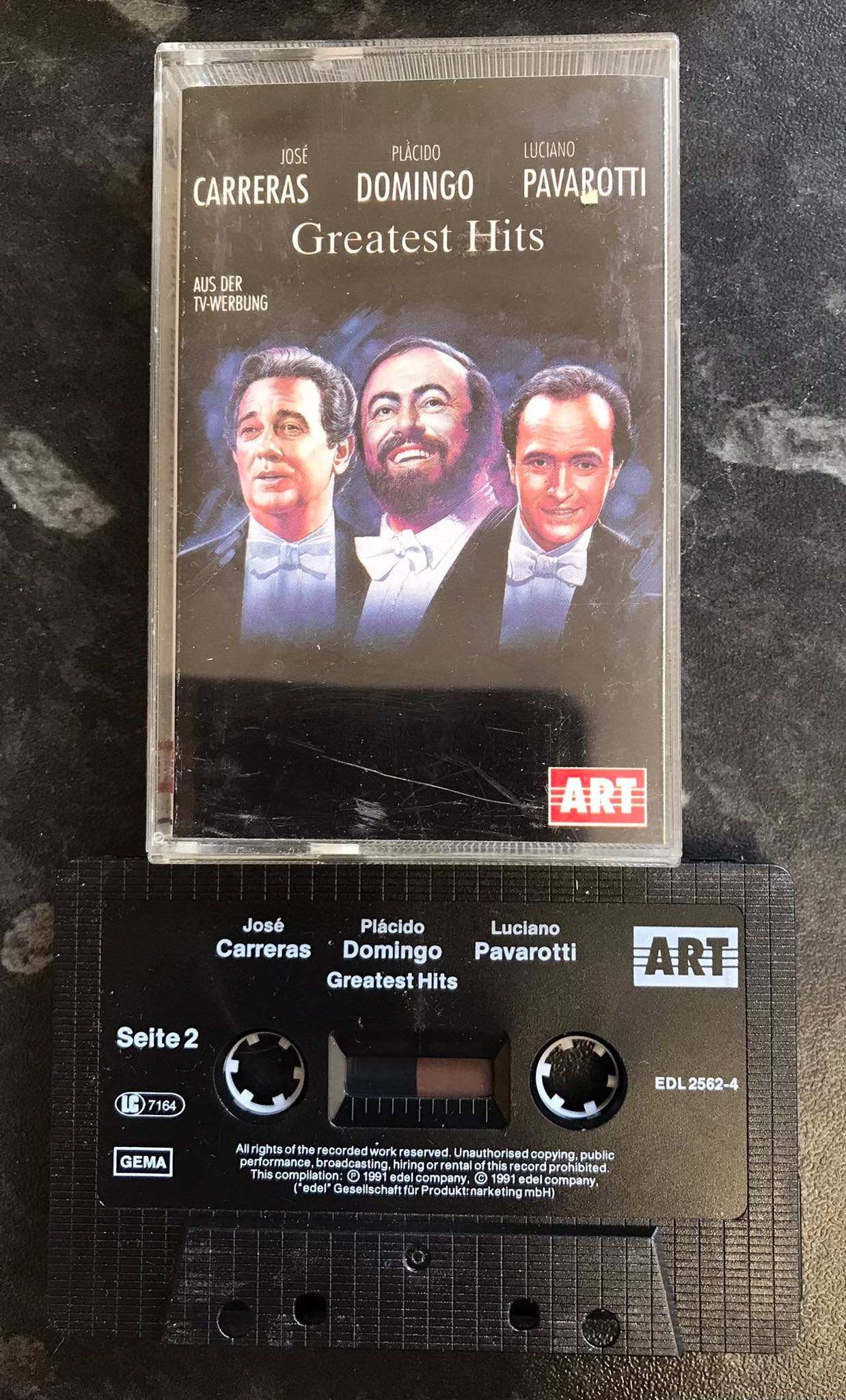 Carreras Domingo Pavarotti, Greatest Hits, Edel, EDL 2562-4, Vintage Cassette Magretro