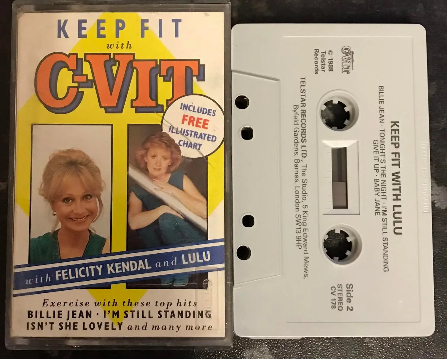 Keep Fit with CVit Felicity Kendal and Lulu Album, cv 178, Vintage Cassette Magretro