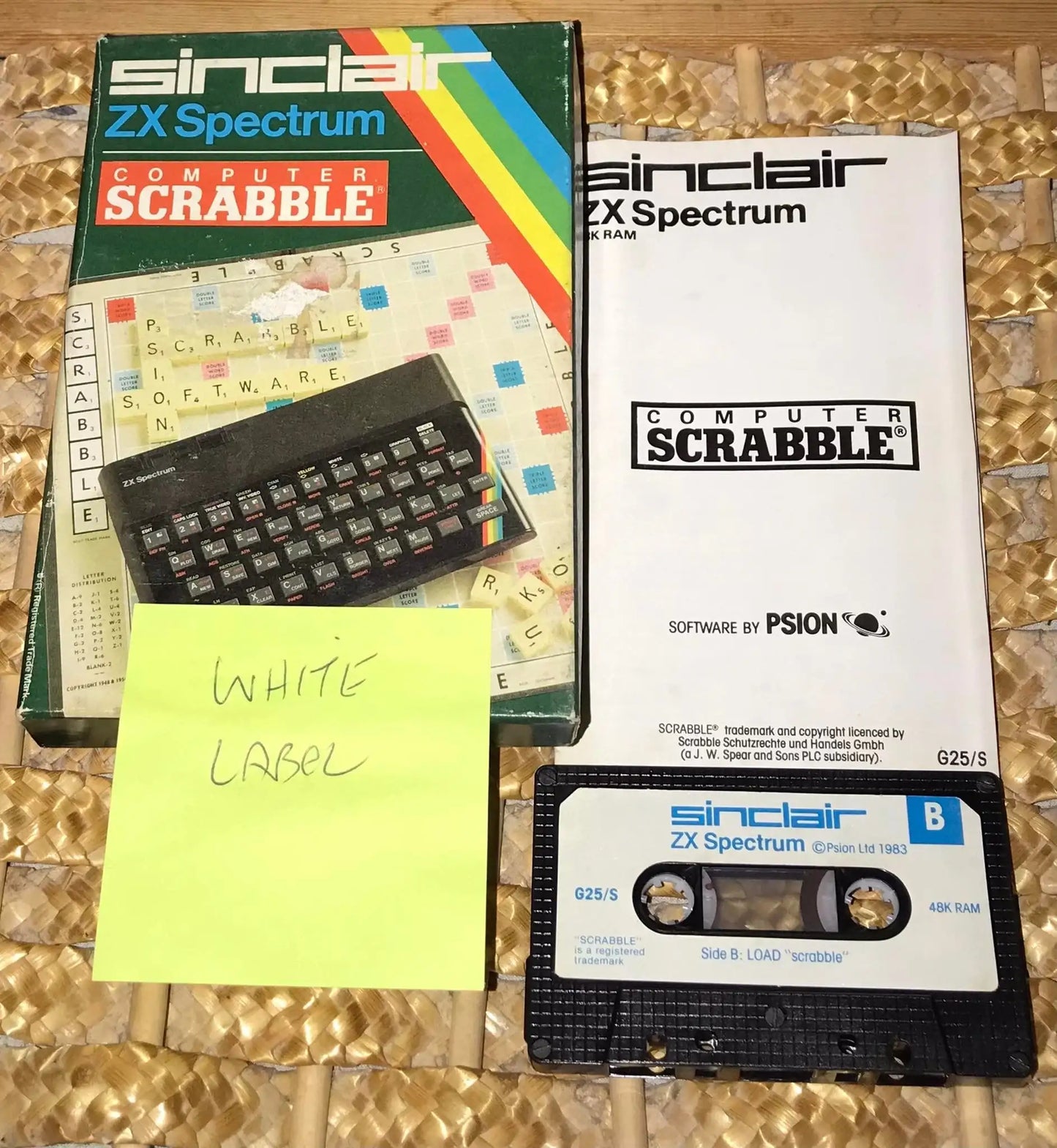 Scrabble, white LABEL, ZX Spectrum, Sinclair Psion Release, WORKING Magretro