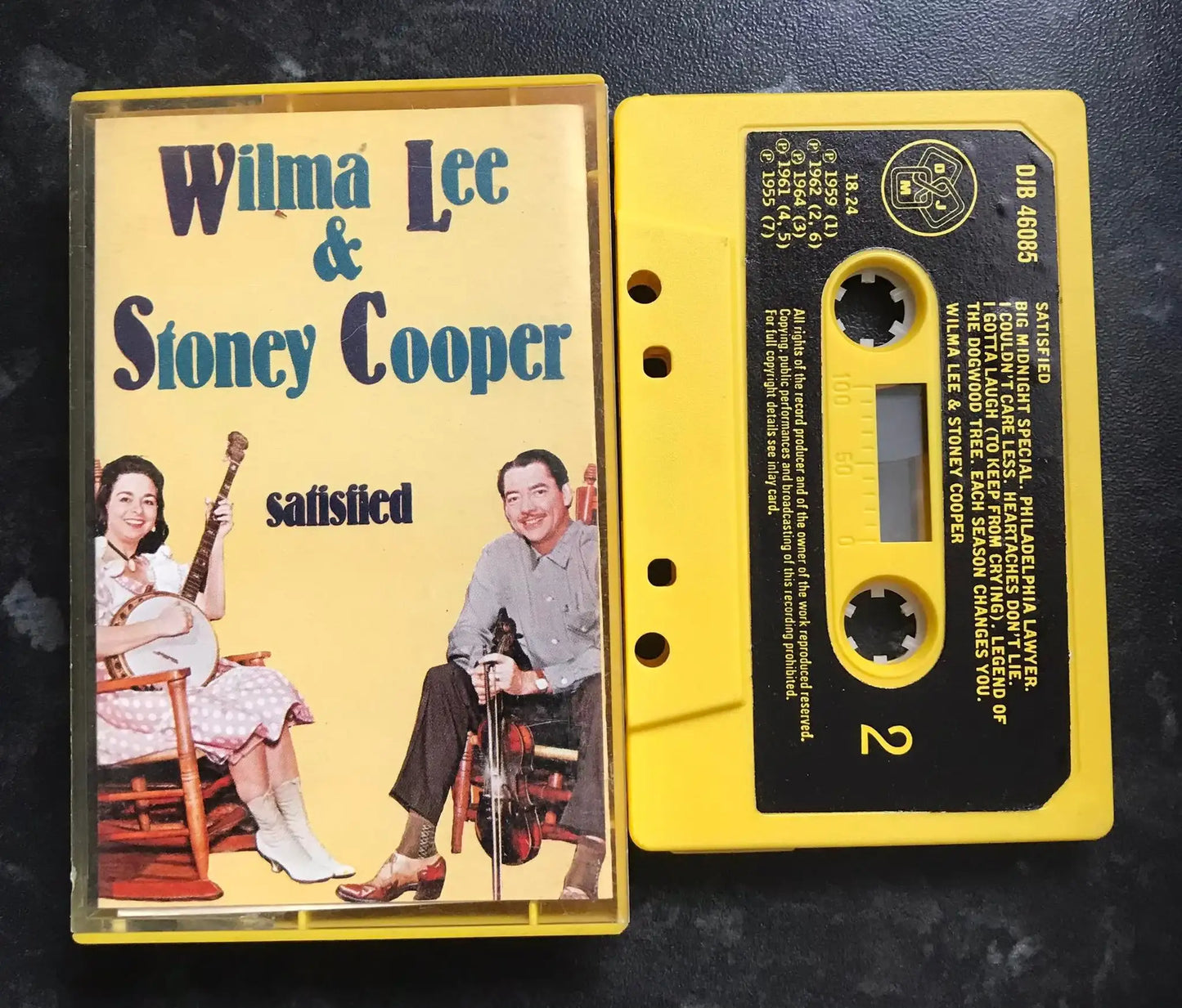 Wilma Lee & Stoney Cooper, Satisfied Album, djb 46085, DJM, Vintage Cassette Magretro