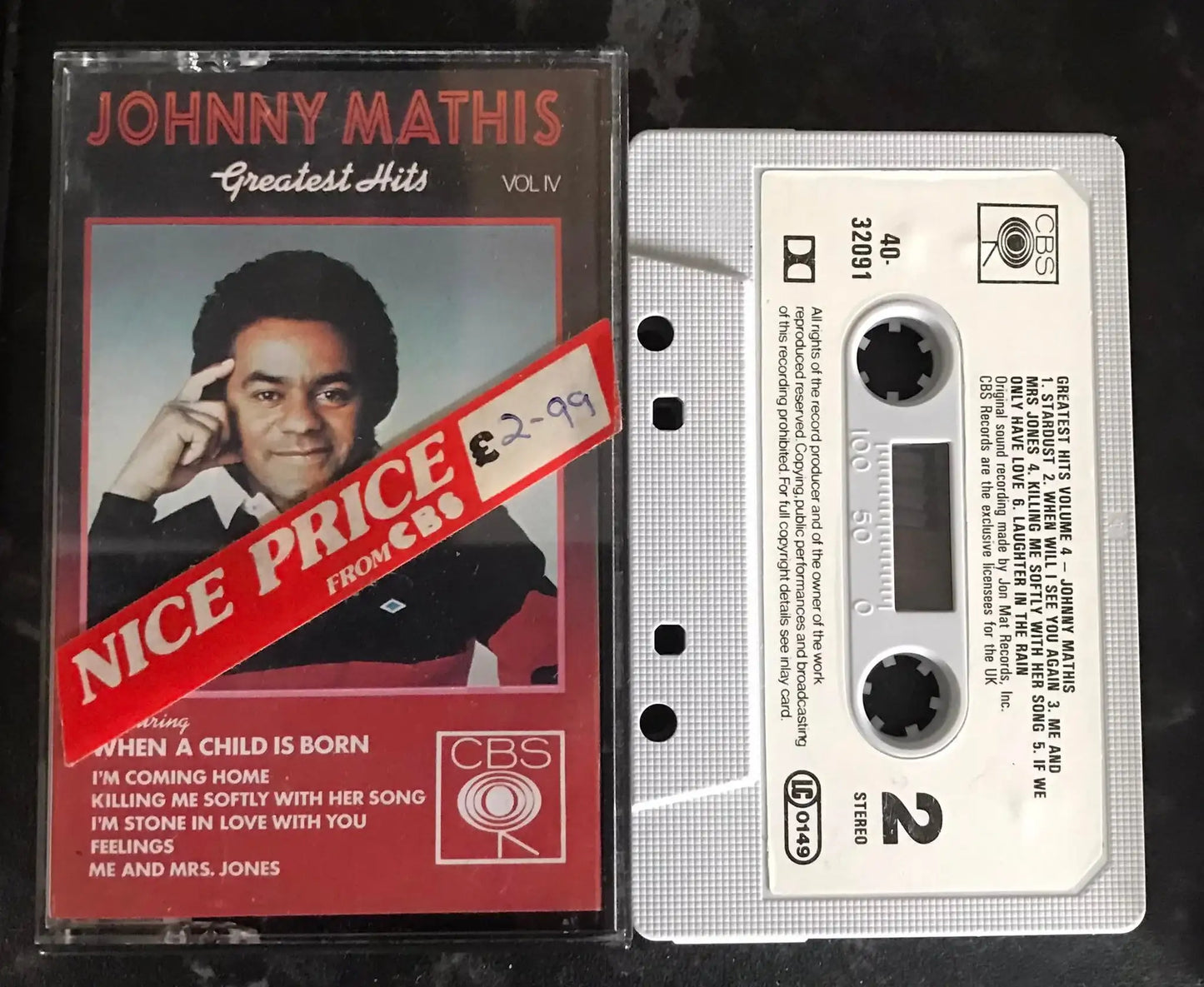Johnny Mathis, Greatest Hits Vol IV Album, 40-32091, CBS, Vintage Cassette Magretro