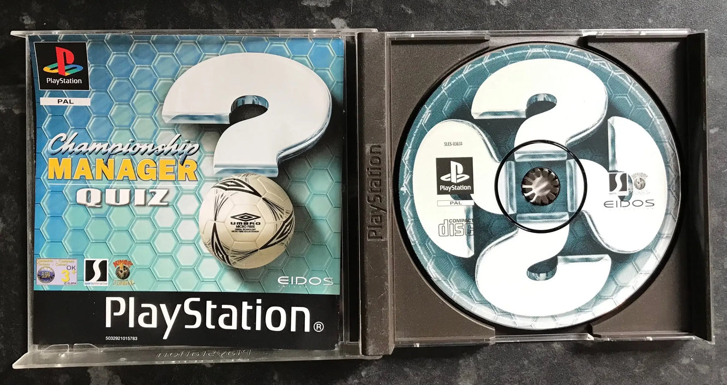 Championship Manager Quiz, PS1 Playstation One Game Boxed (PAL UK) Magretro