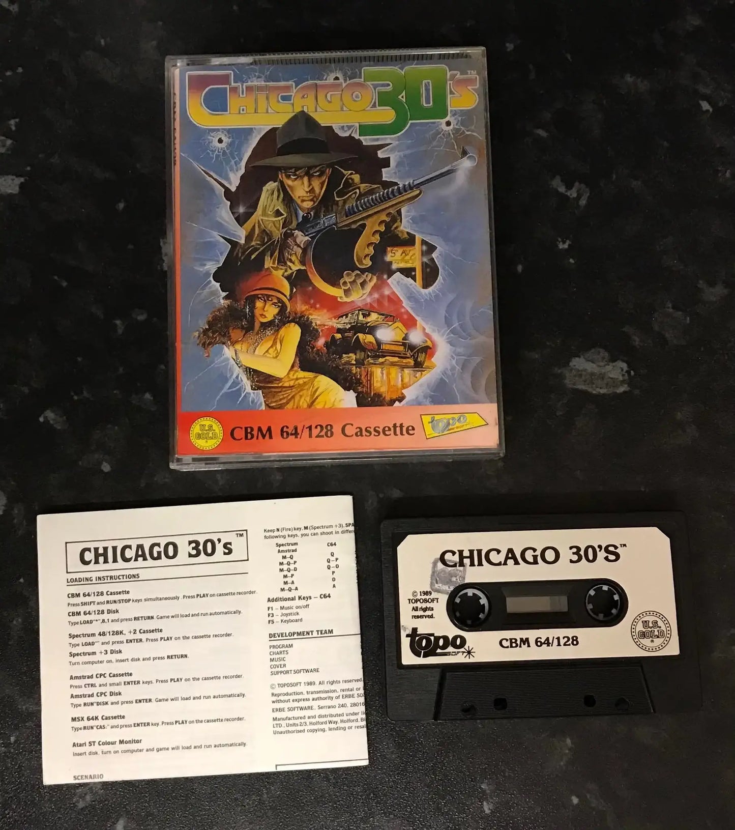 Chicago 30's, C64, by US Gold (RARE), WORKING Magretro