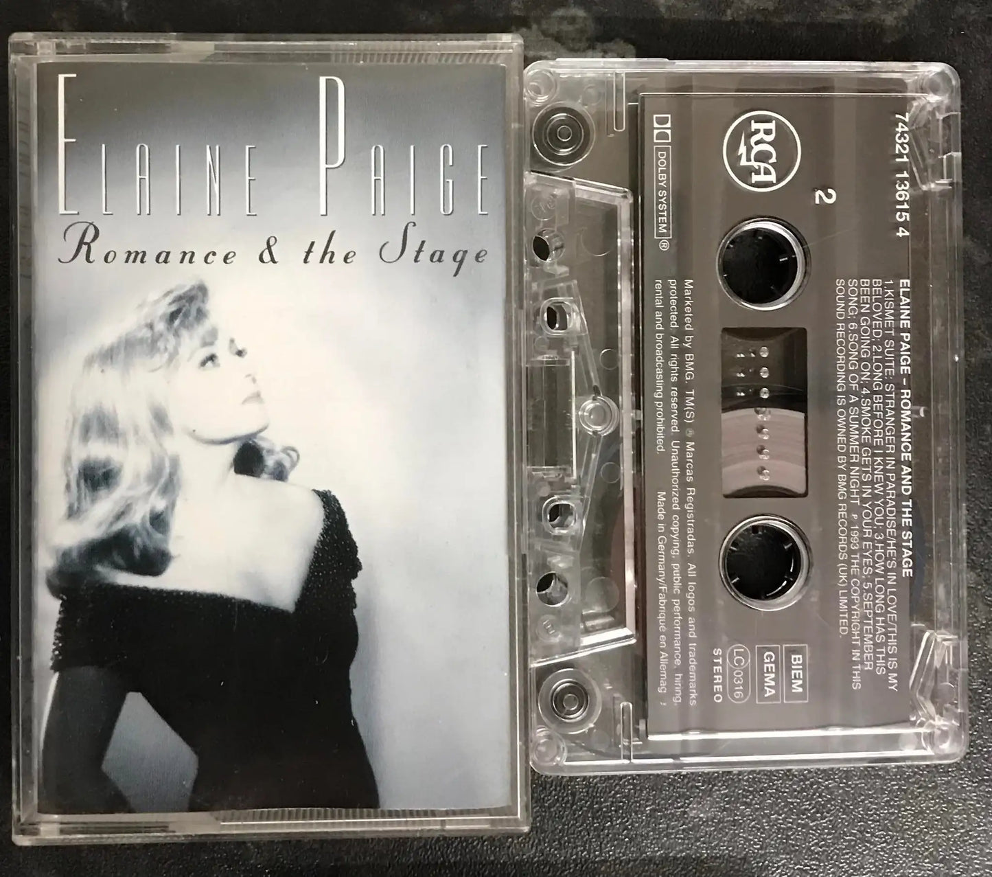 Elaine Paige, Romance & The Stage Album, RCA, 74321 136154, Vintage Cassette Magretro