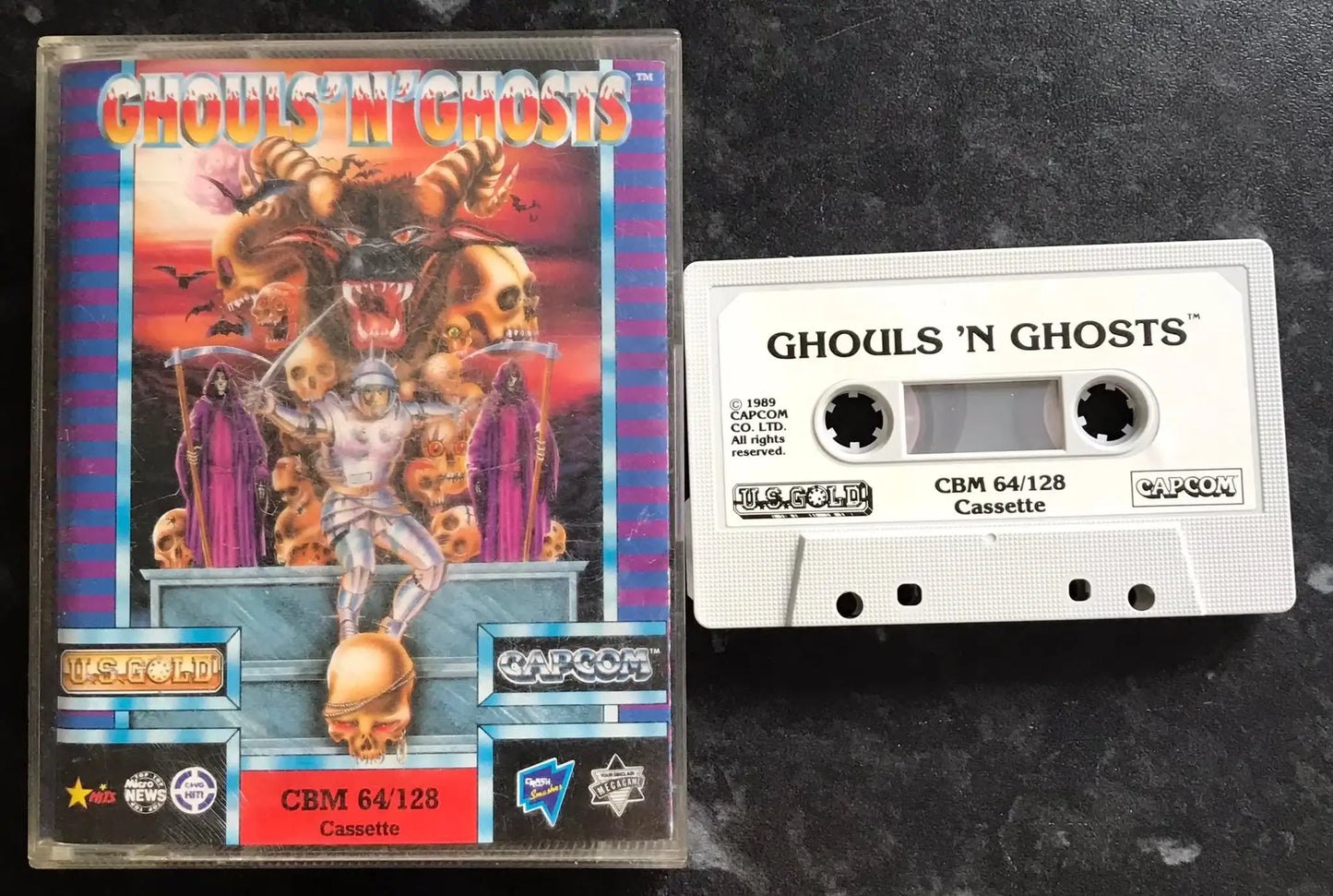 Ghouls 'N' Ghosts, C64 game by US Gold Software, Capcom, RARE Magretro