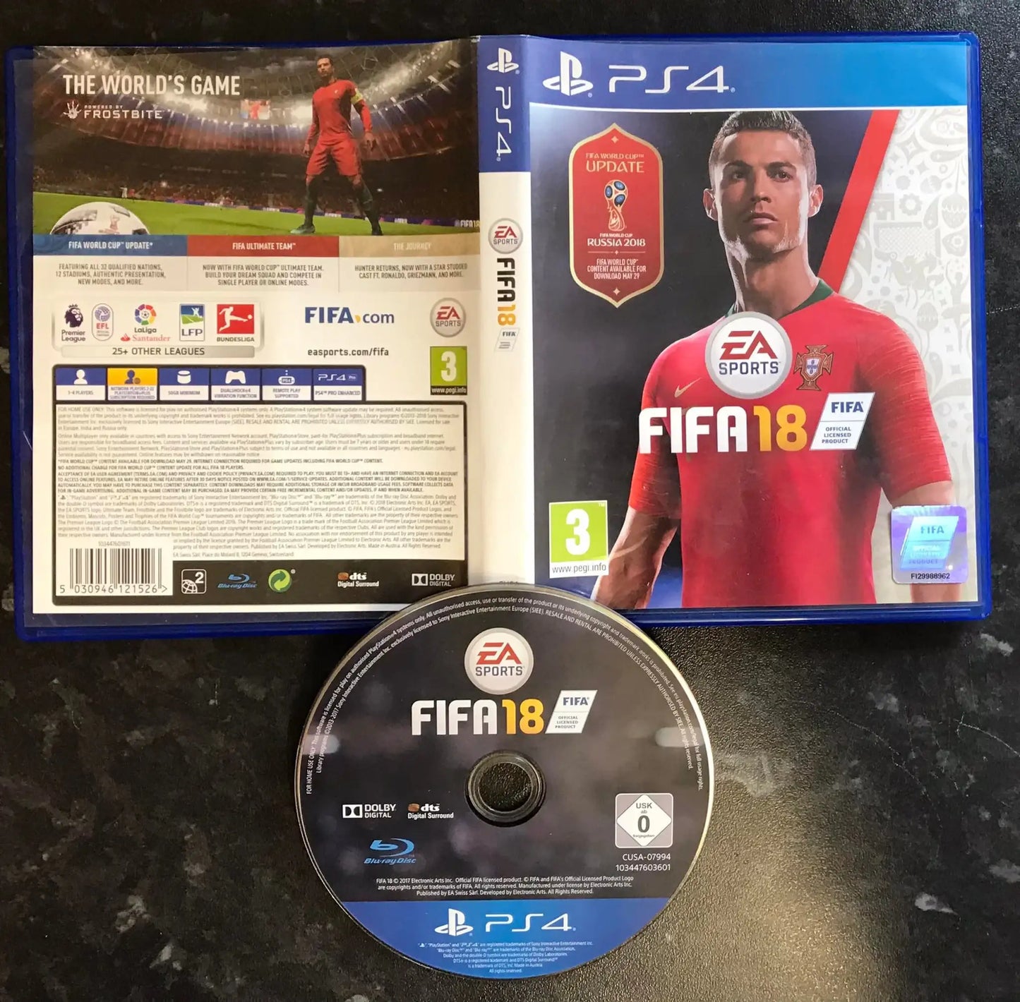 fifa 18 + Russia Content World Cup, Playstation 4 Game, UK PAL, PS4 Magretro