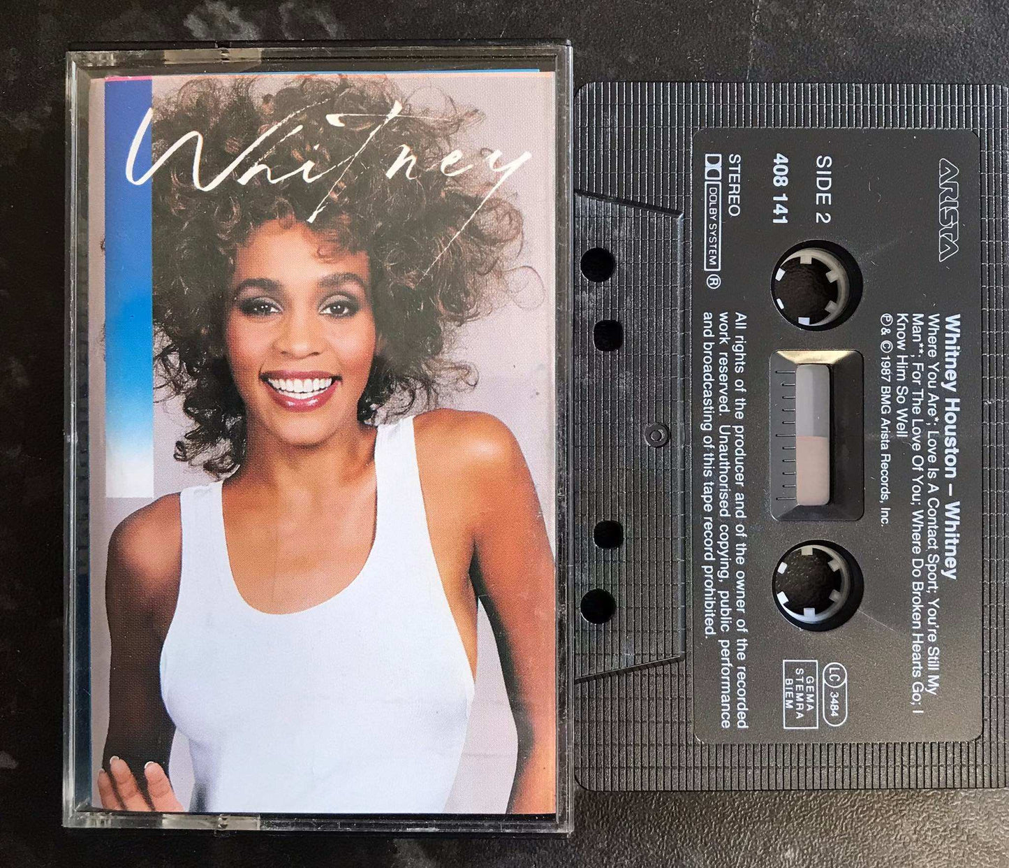 Whitney Houston, Whitney Album, Arista, 408 141, Vintage Cassette Magretro
