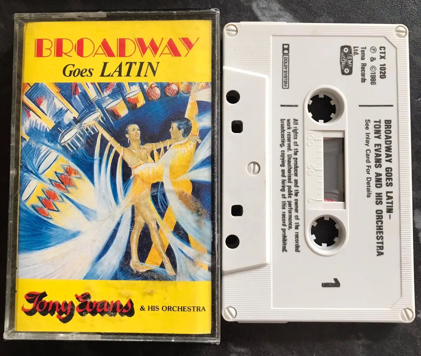 Broadway Goes latin, Tony Evans & His Orchestra, CTX 1020, TEMA,Vintage Cassette Magretro