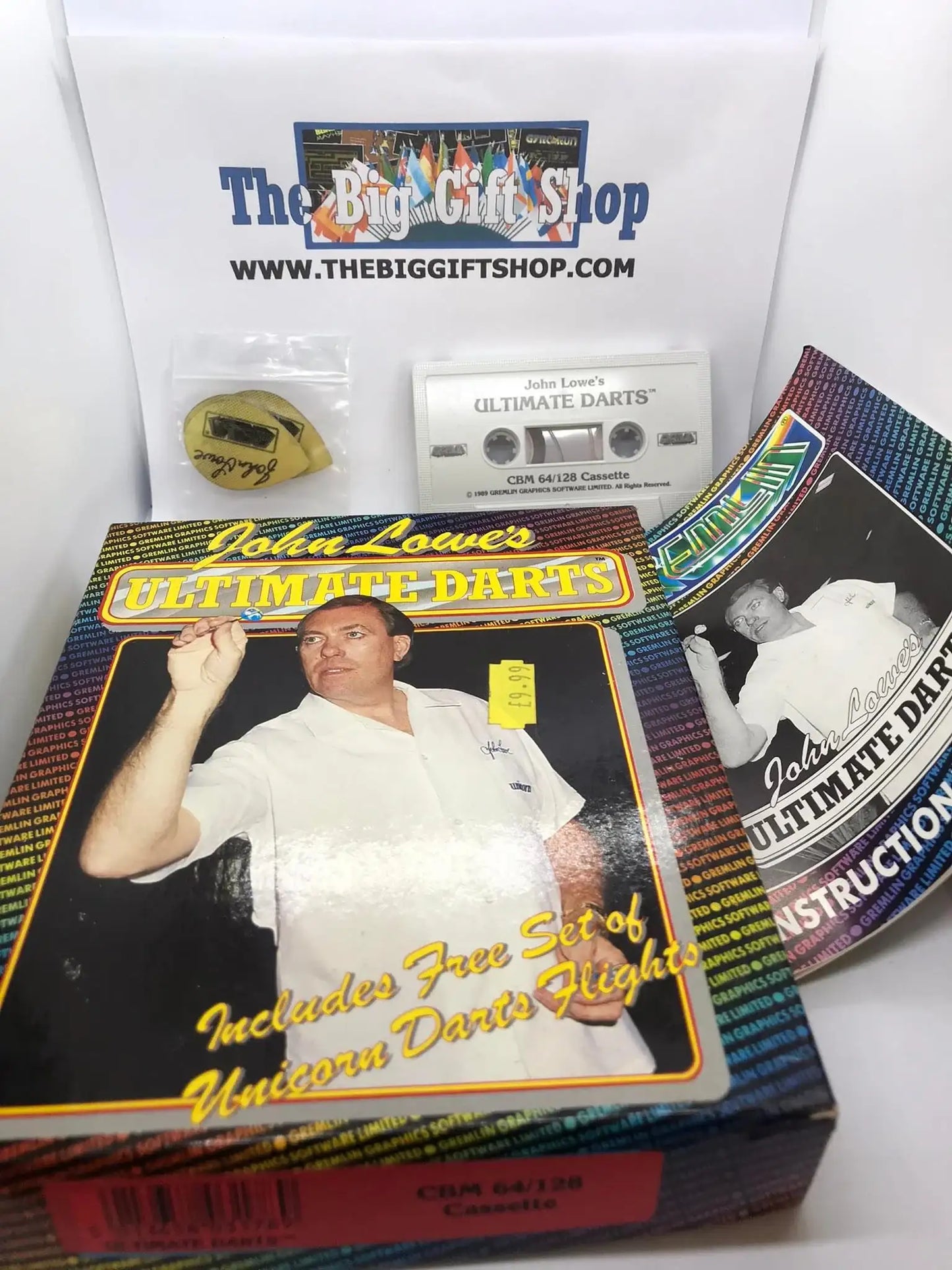 John Lowe's Ultimate Darts, C64, by Gremlin Graphics (RARE), WORKING Magretro