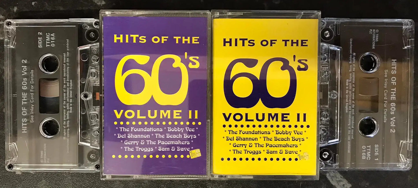Hits of the 60's Volume II Double Album, Tring, ttmc016a, Vintage Cassette Magretro