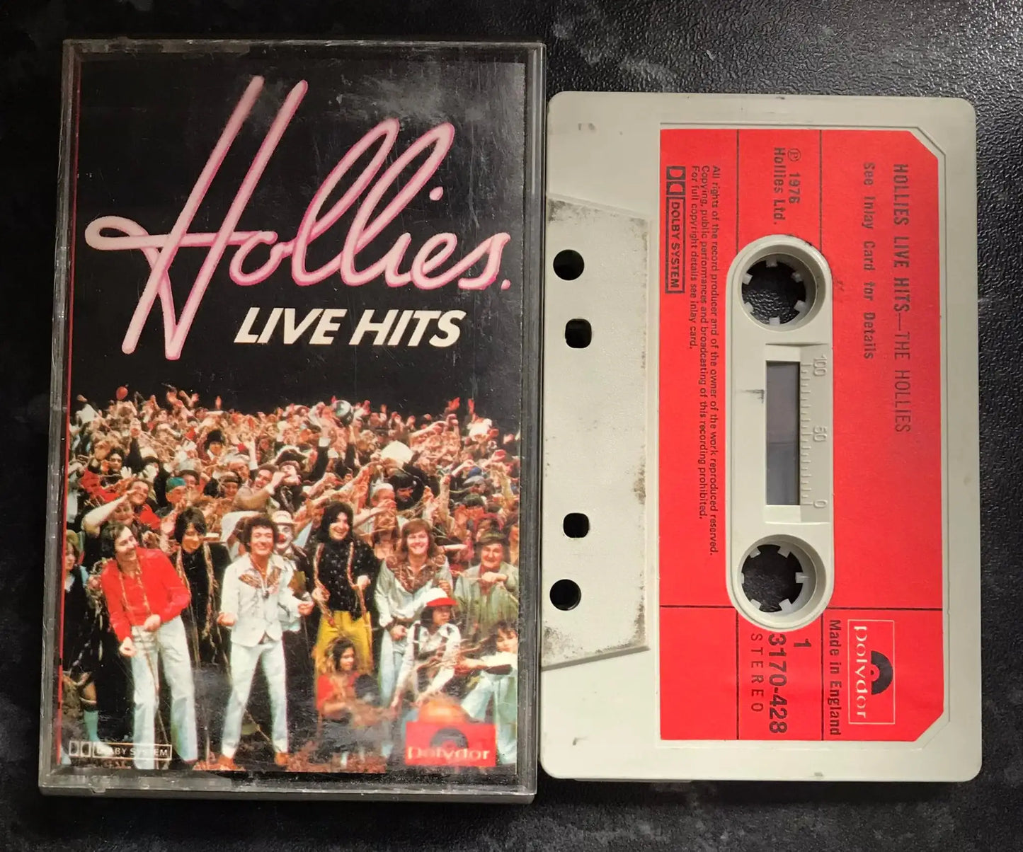 Hollies Live Hits Album, Polydor, 3170-428, Vintage Cassette Magretro