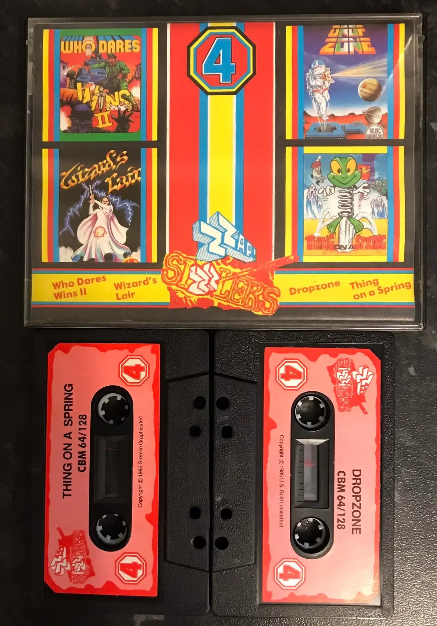 4 Zzap! Sizzlers Compilation, C64 Game by Gremlin Graphics Magretro
