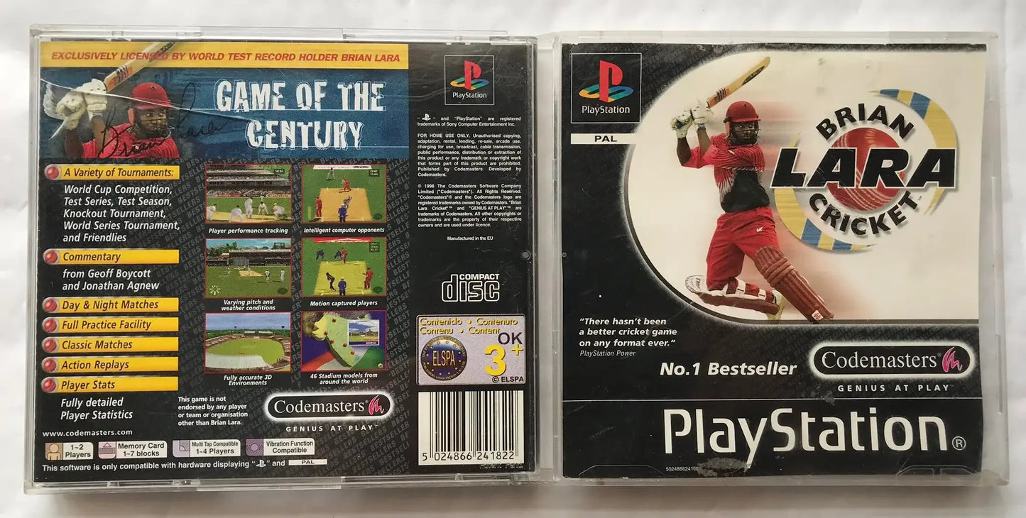 brian lara cricket, Playstation 1 Game Magretro