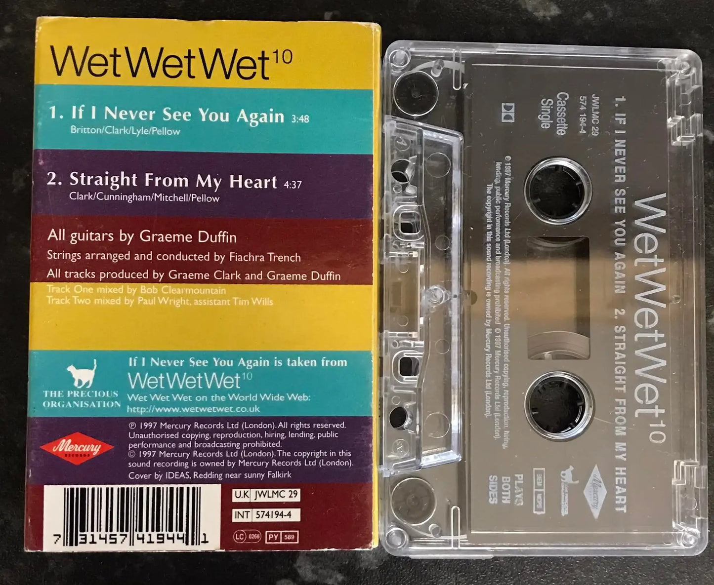Wet Wet Wet, If I Never See You Again Single, JWLMC 29, Vintage Cassette Magretro