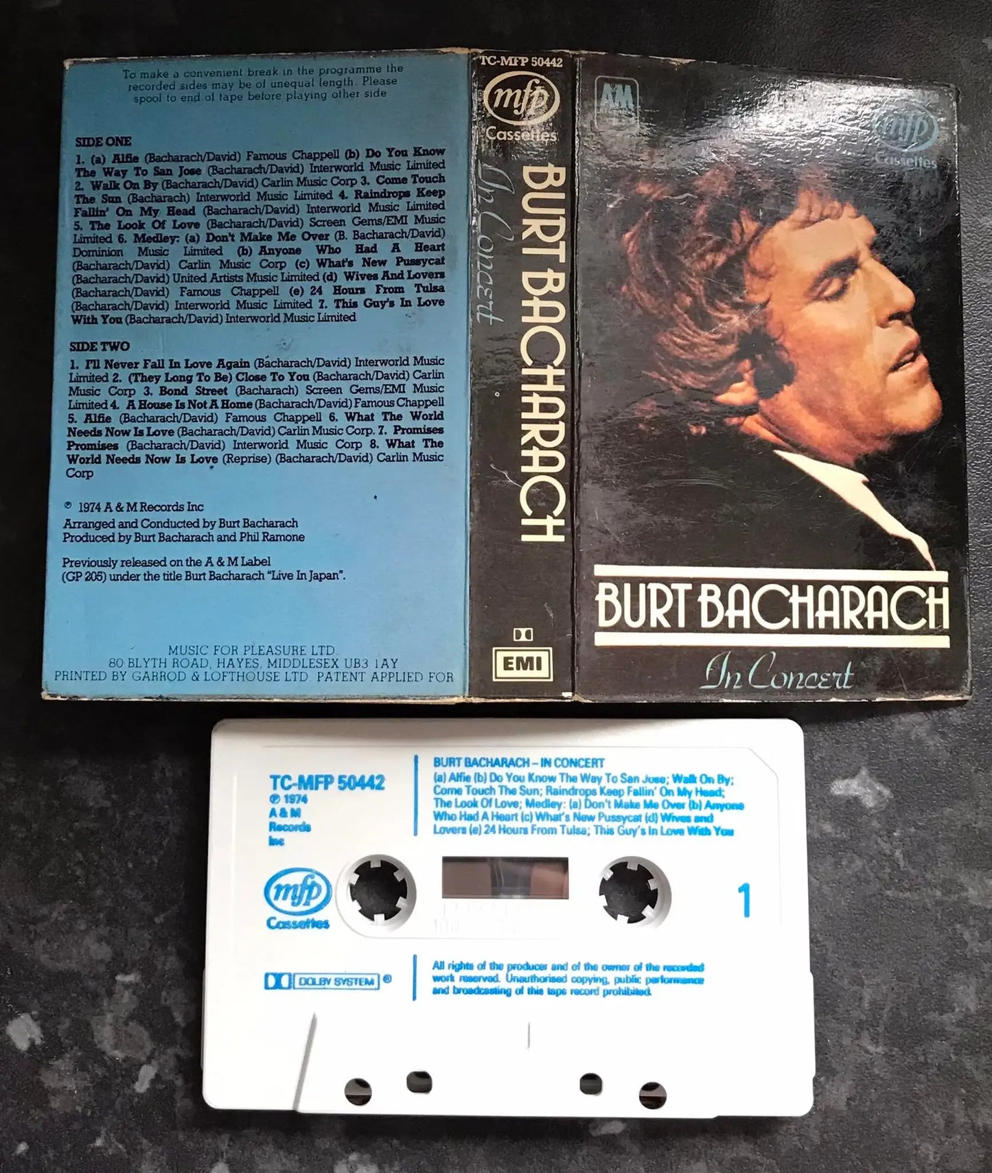 Burt Bacharach in Concert (cardboard casing) Album,TC-MFP 50442,Vintage Cassette Magretro
