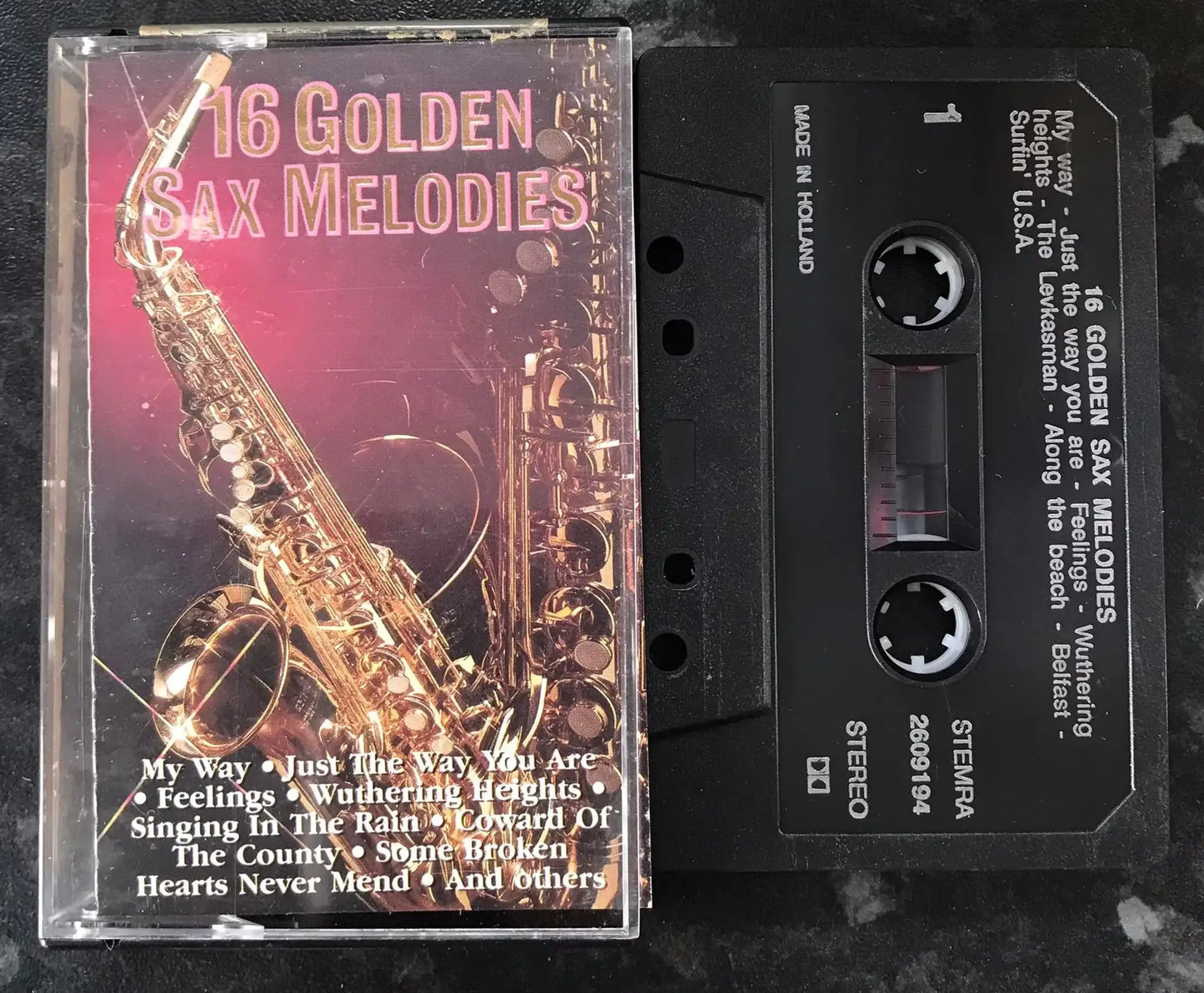 16 Golden Sax Melodies Album, Heartbeat, 2609194, Vintage Cassette Magretro