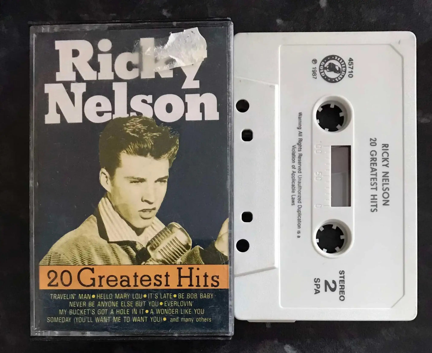 Ricky Nelson 20 Greatest Hits Album, YDG 45710, Vintage Cassette Magretro