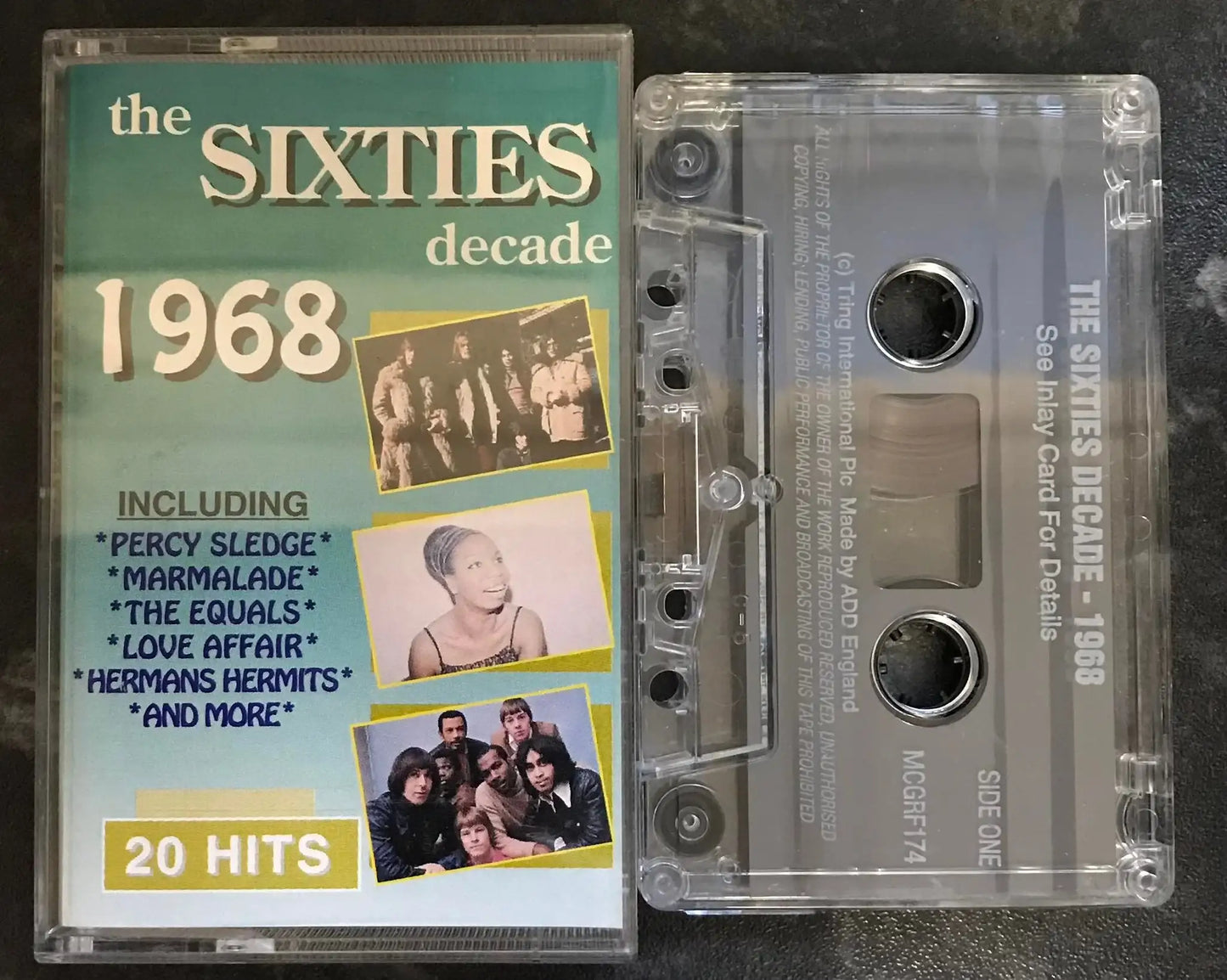 The Sixties Decade 1968, 20 Hits, Tring Int, mcgrf174, Vintage Cassette Magretro