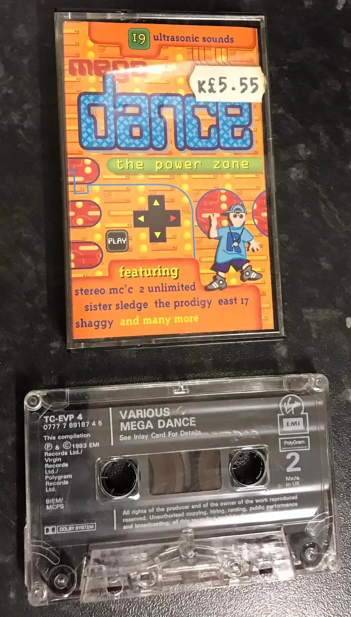 Mega Dance, The Power Zone Album, Virgin EMI, TCEVP 4, Vintage Cassette Magretro