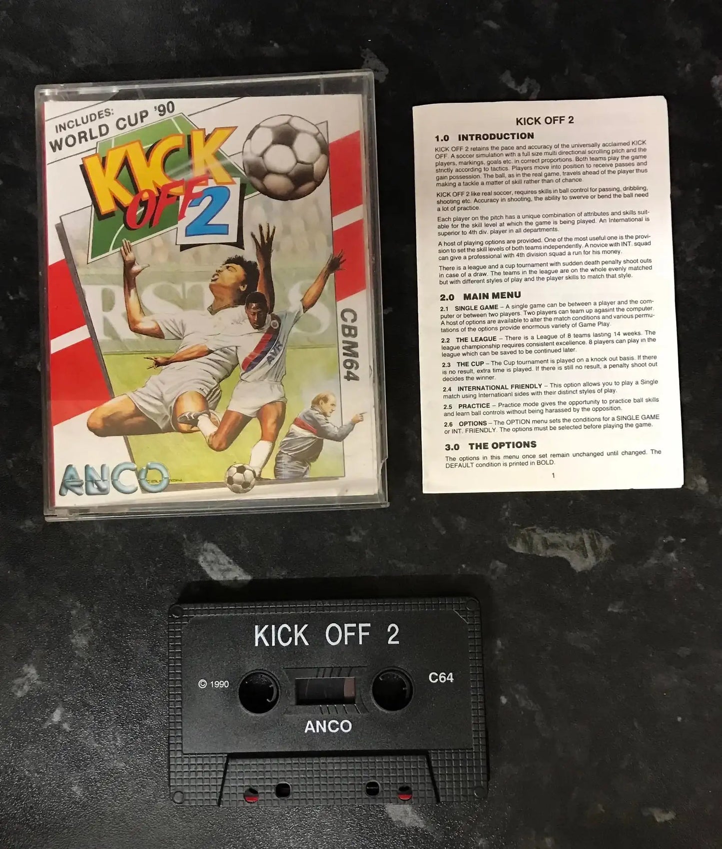 Kick Off 2, C64 game, by Anco, WORKING Magretro