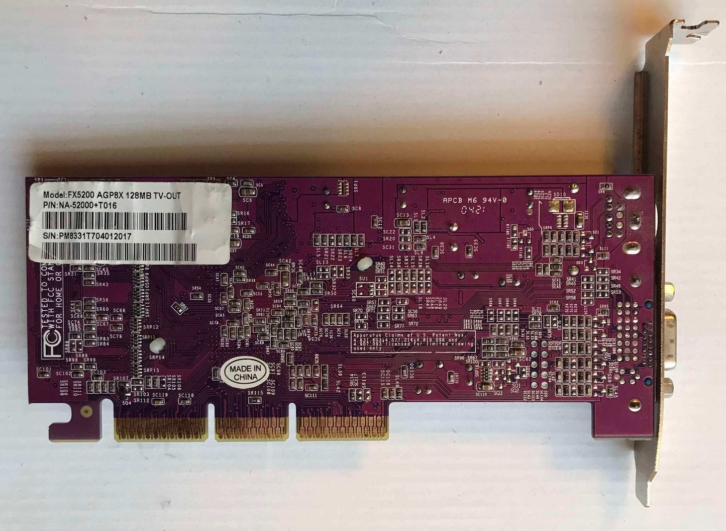 Nvidia GeForce FX5200, 128MB, VGA TV-Out, AGP 8x, Graphics Card Magretro