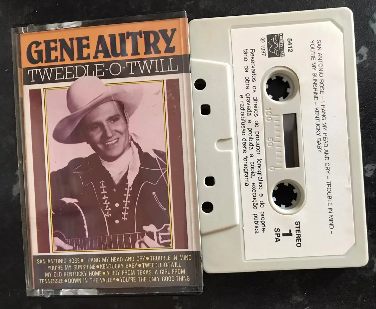 Gene Autry, Tweedle O Twill Album, COUNTRY STARS, 5412 CTS, Vintage Cassette Magretro