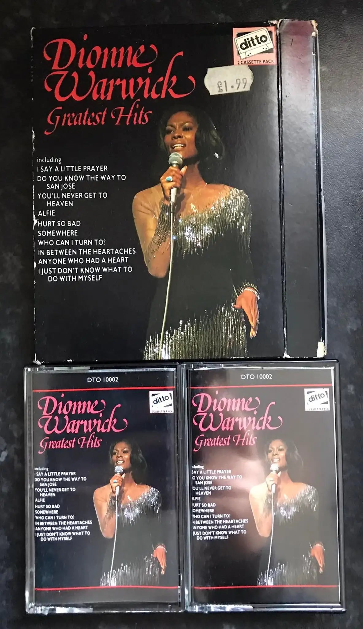 Dionne Warwick Greatest Hits Double Album, Ditto, DTO 10002, Vintage Cassette Magretro