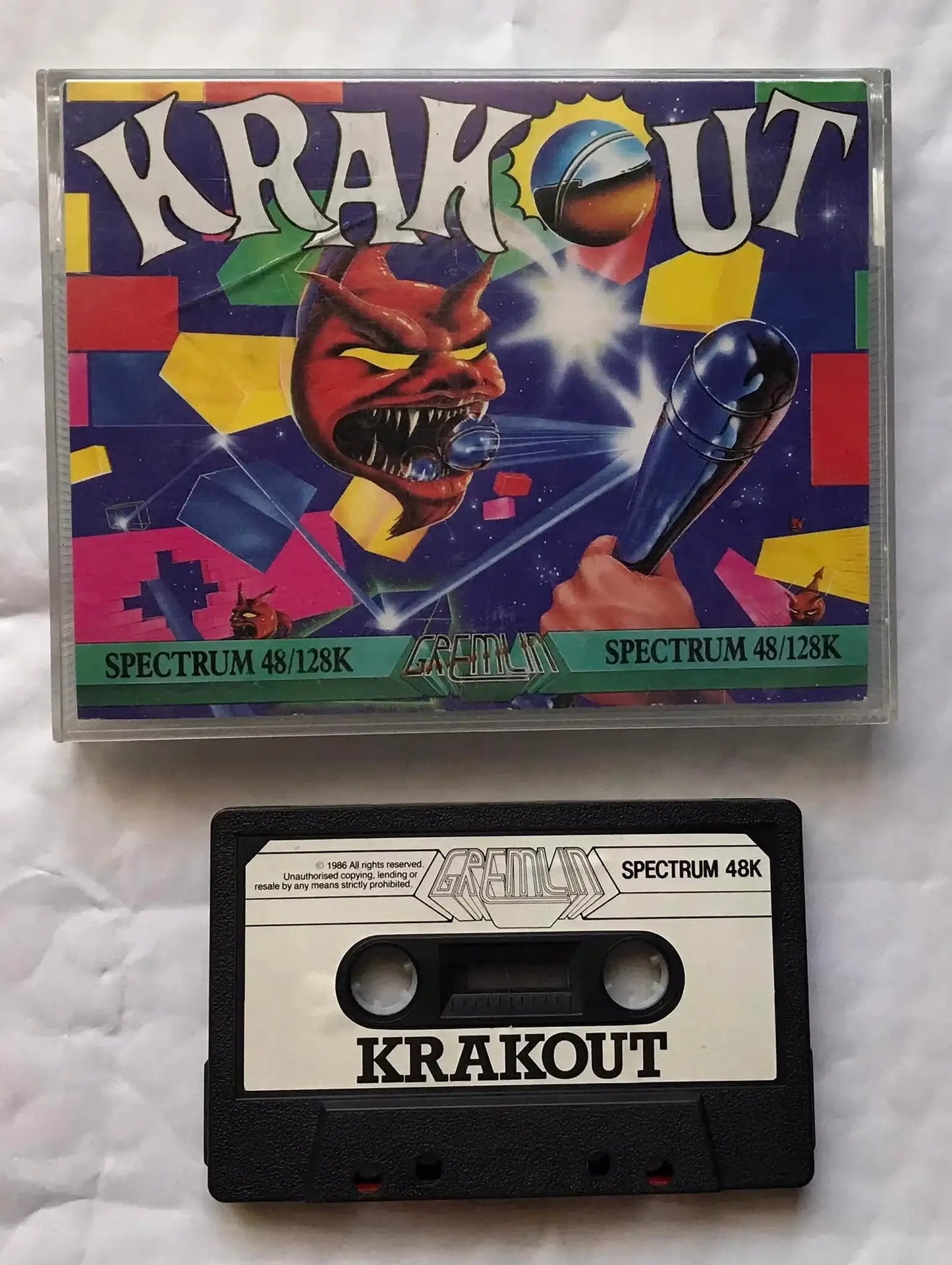 Krakout, ZX Spectrum, by Gremlin, RARE, no Instr but Working Magretro