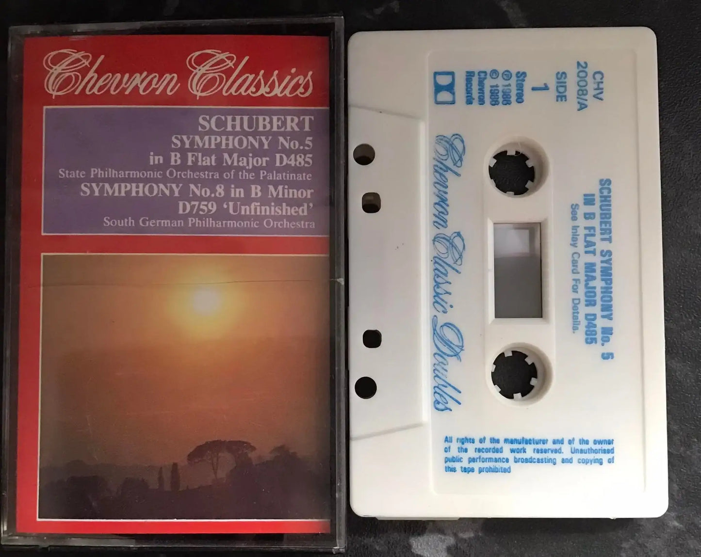 Schubert, Symphony No 5 and 8, Chevron, chv 2008, Vintage Cassette Magretro