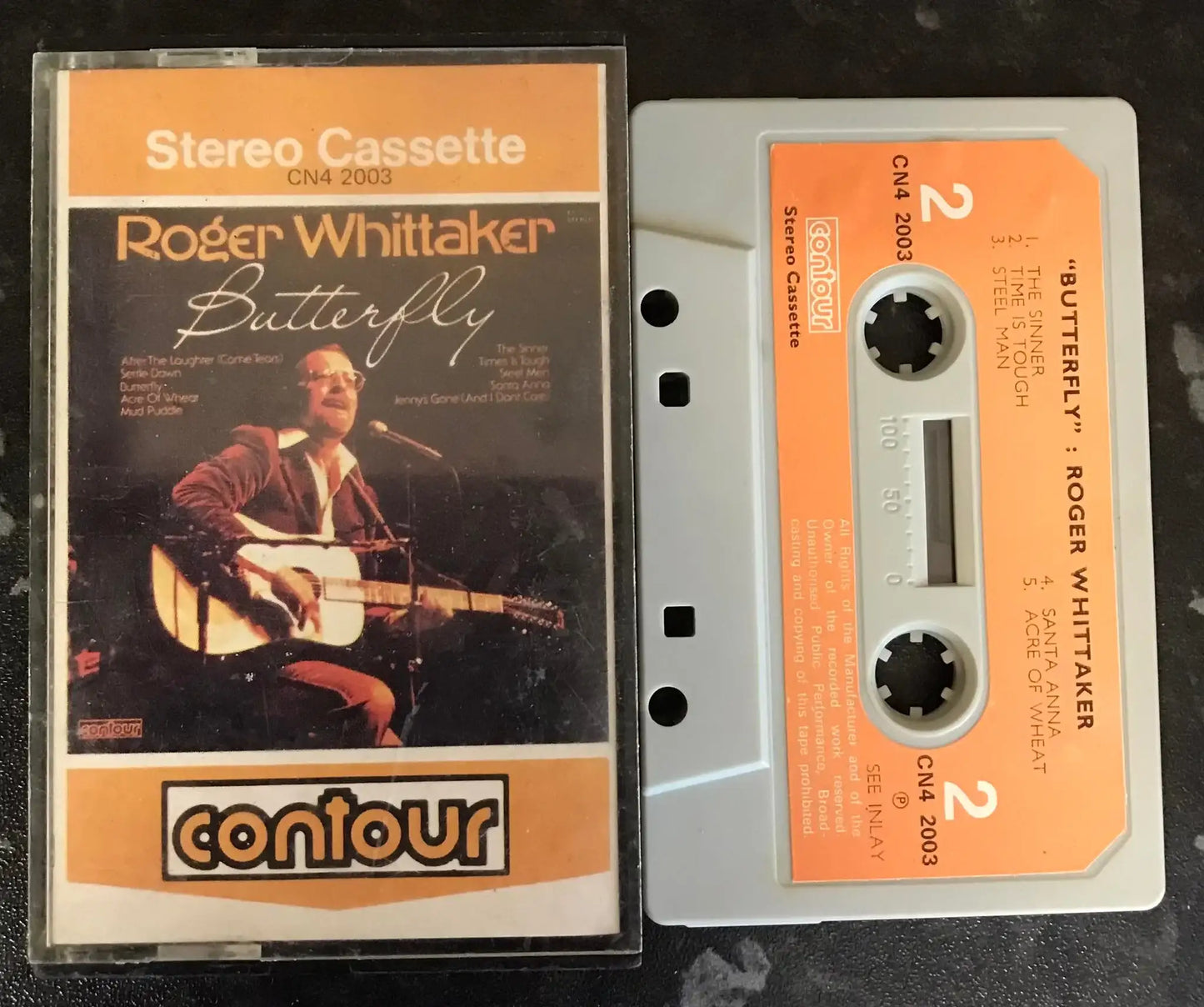 Roger Whittaker, Butterfly Album, Contour Label, CN4 2003, Vintage Cassette Magretro