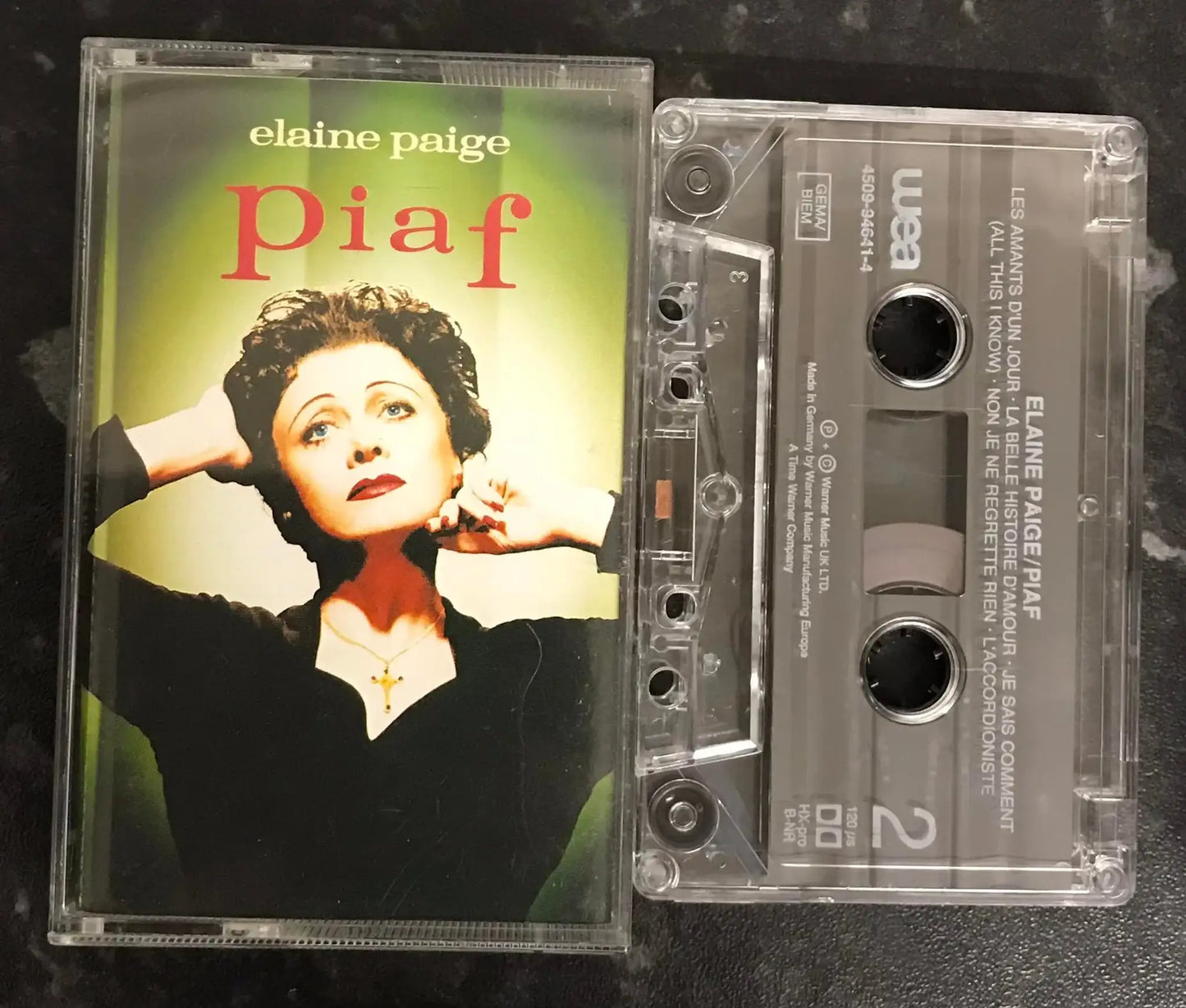 Elaine Paige, Piaf Album, WEA, 4509-94641-4, Vintage Cassette Magretro