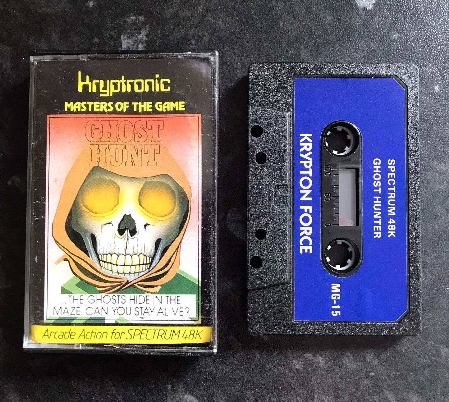 Ghost Hunt (Blue Label) (Working), ZX Spectrum, by Kryptonic Magretro