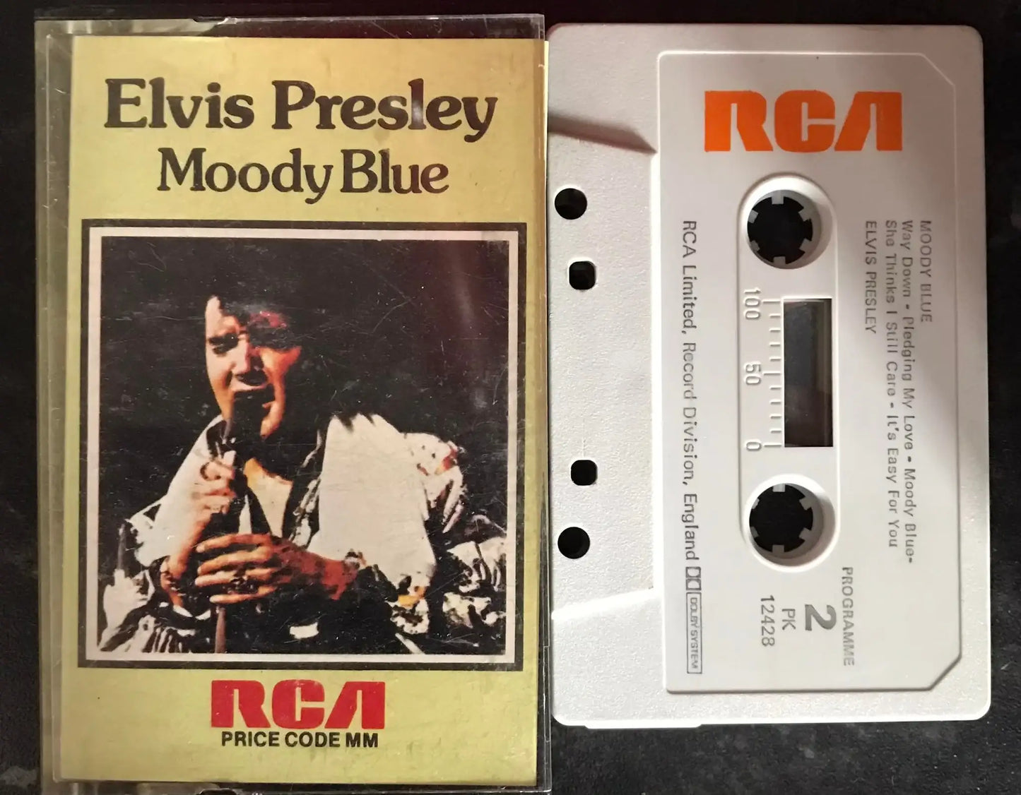 Elvis Presley, Moody Blue Album, RCA, PK 12428, Vintage Cassette Magretro