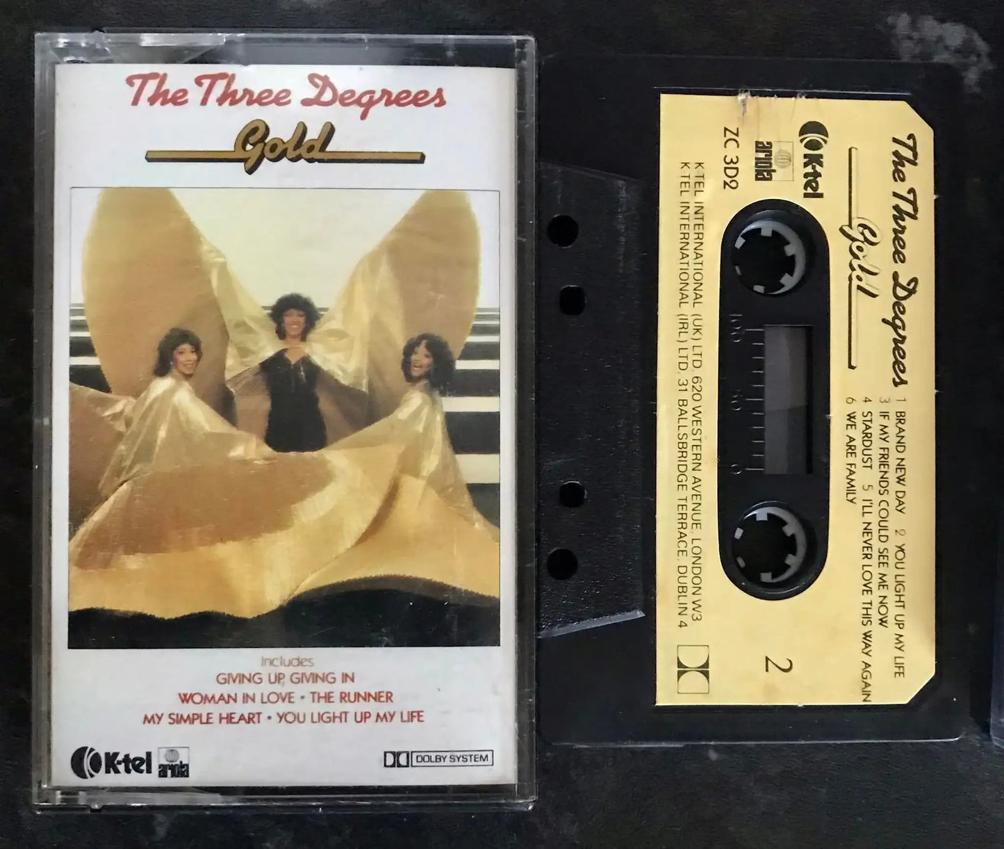 The Three Degrees, Gold Album, K-Tel, ZC 3D2, Vintage Cassette Magretro