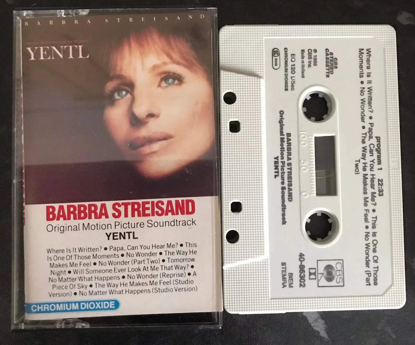 Barbra Streisand, Yentl Movie Soundtrack, CBS, 40-86302, Vintage Cassette Magretro